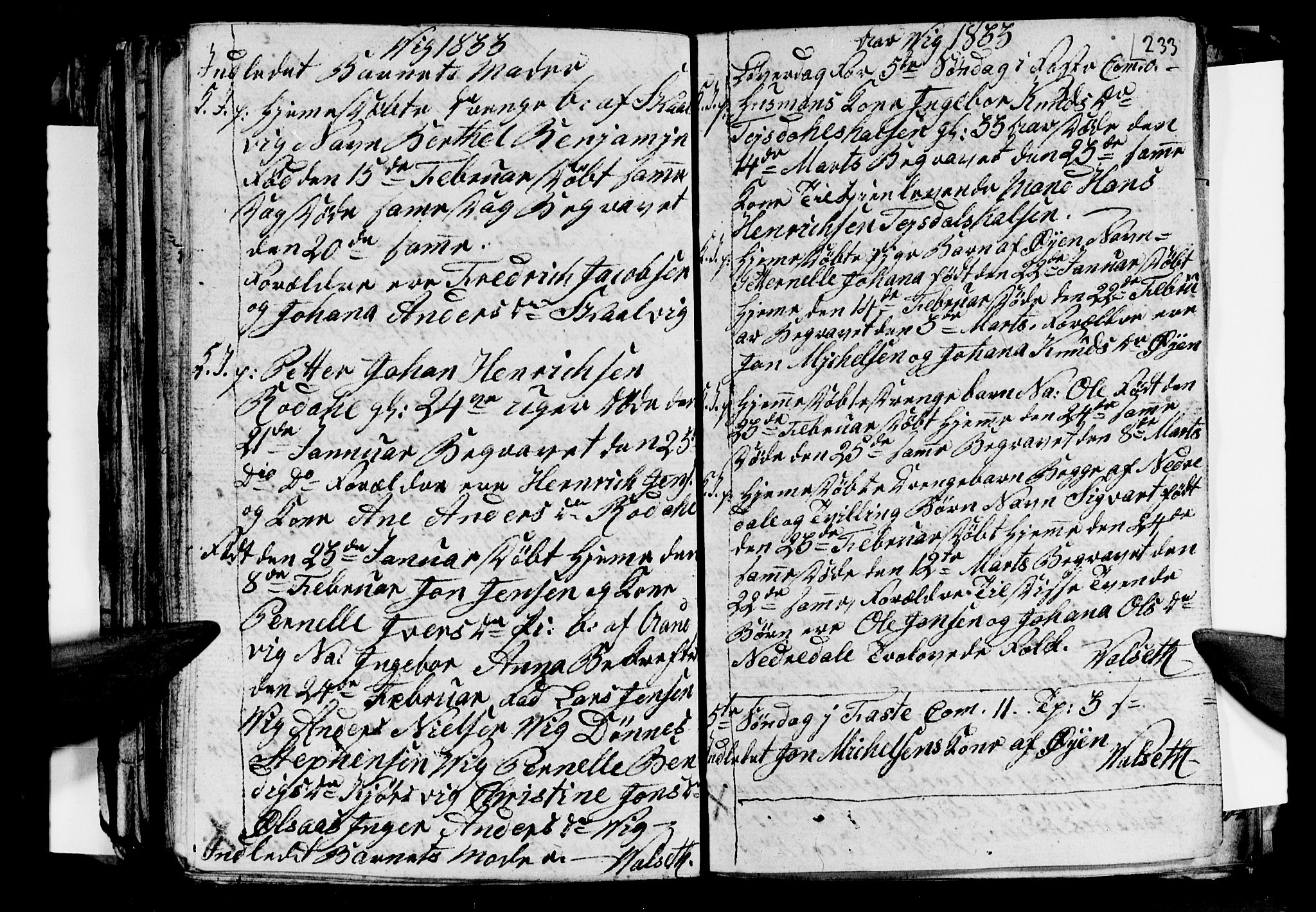 Ministerialprotokoller, klokkerbøker og fødselsregistre - Nordland, SAT/A-1459/812/L0185: Parish register (copy) no. 812C03, 1815-1837, p. 233