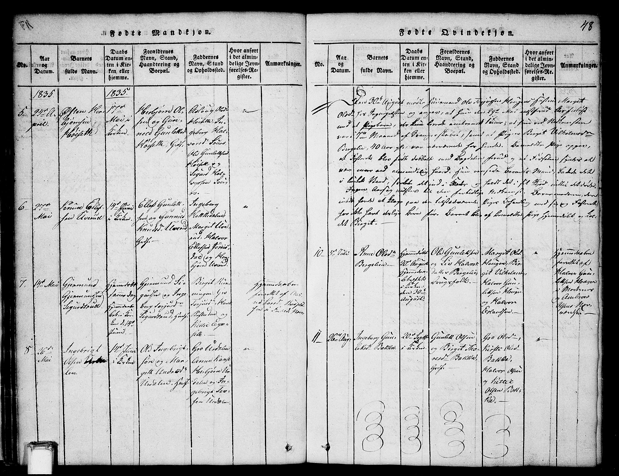 Gransherad kirkebøker, AV/SAKO-A-267/G/Gb/L0001: Parish register (copy) no. II 1, 1815-1860, p. 48