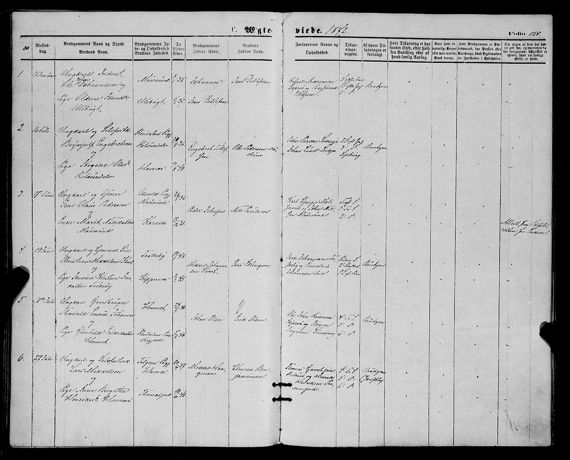 Skjervøy sokneprestkontor, SATØ/S-1300/H/Ha/Haa/L0008kirke: Parish register (official) no. 8, 1871-1877, p. 138