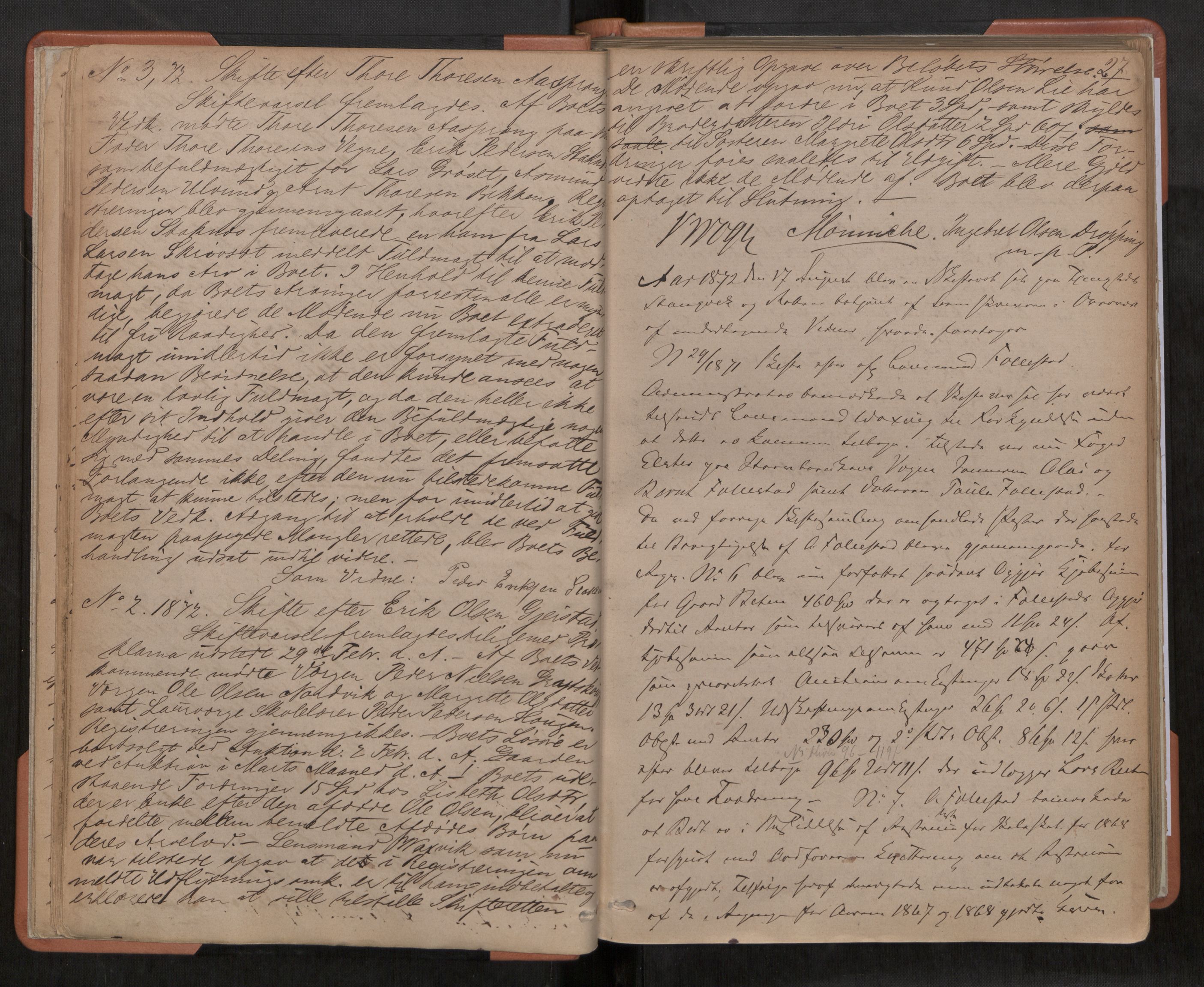Nordmøre sorenskriveri, AV/SAT-A-4132/1/3/3B/L0003: Forhandlingsprotokoll nr. 03, 1871-1881, p. 27