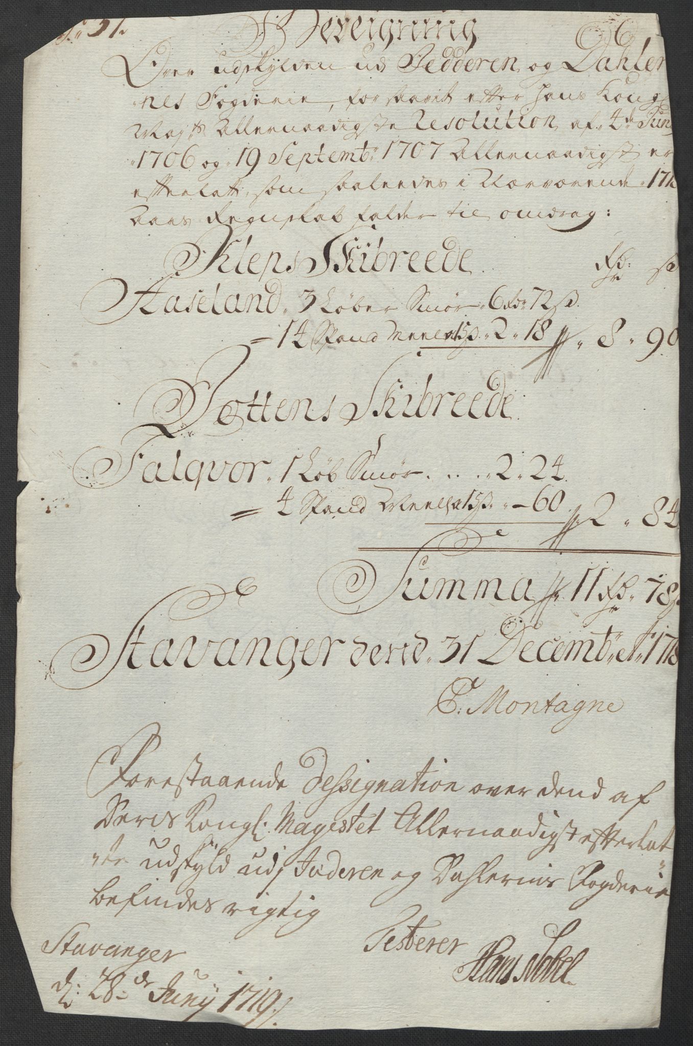 Rentekammeret inntil 1814, Reviderte regnskaper, Fogderegnskap, RA/EA-4092/R46/L2743: Fogderegnskap Jæren og Dalane, 1718, p. 398