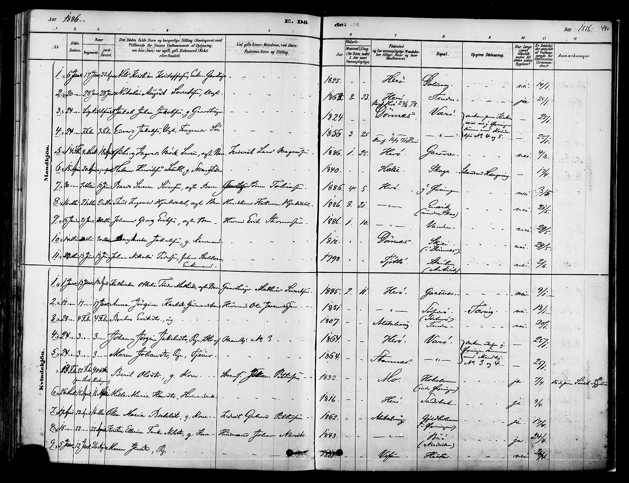 Ministerialprotokoller, klokkerbøker og fødselsregistre - Nordland, AV/SAT-A-1459/834/L0507: Parish register (official) no. 834A05, 1878-1892, p. 440