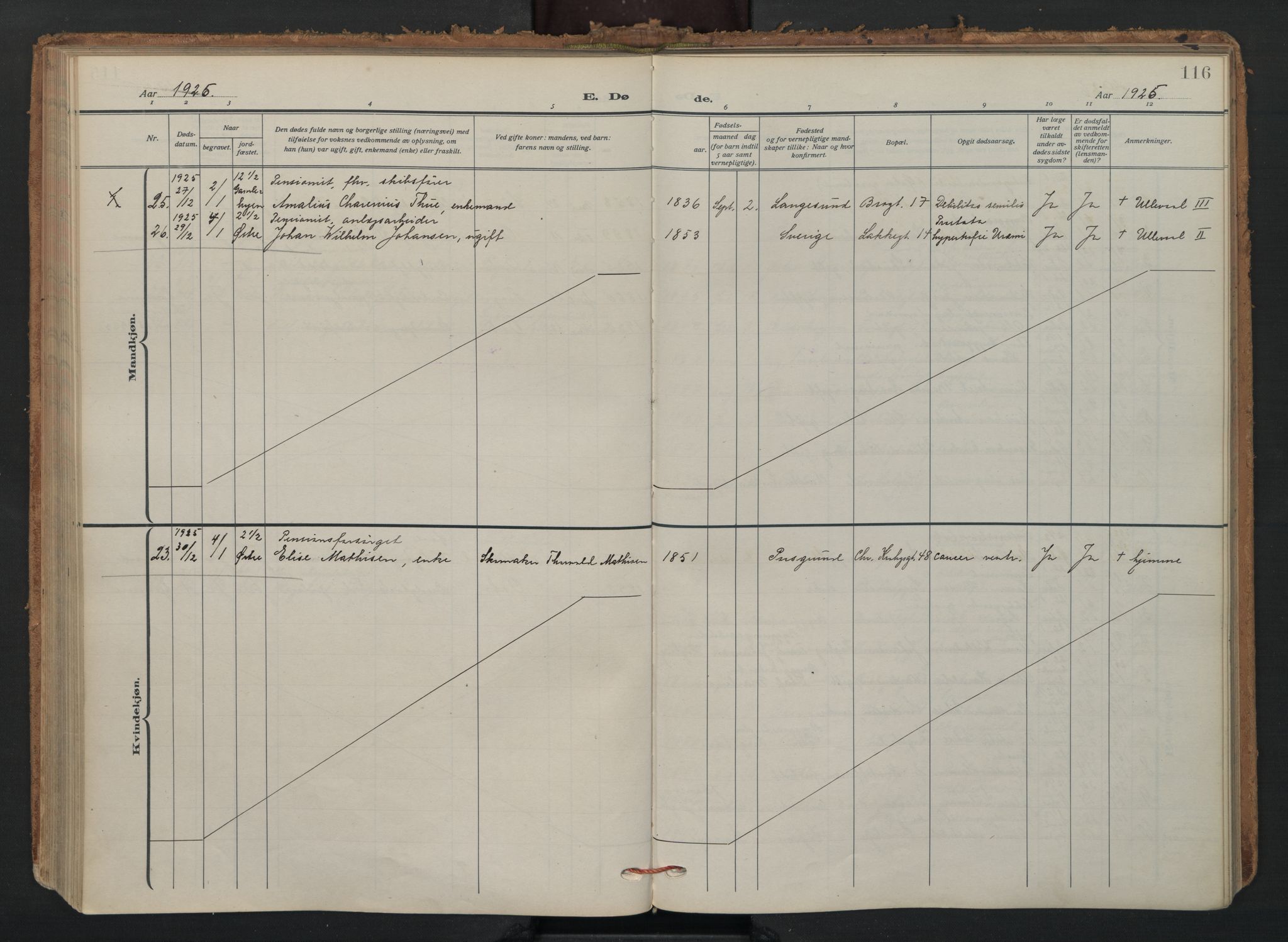 Vaterland prestekontor Kirkebøker, SAO/A-10880/F/Fa/L0003: Parish register (official) no. 3, 1922-1944, p. 116