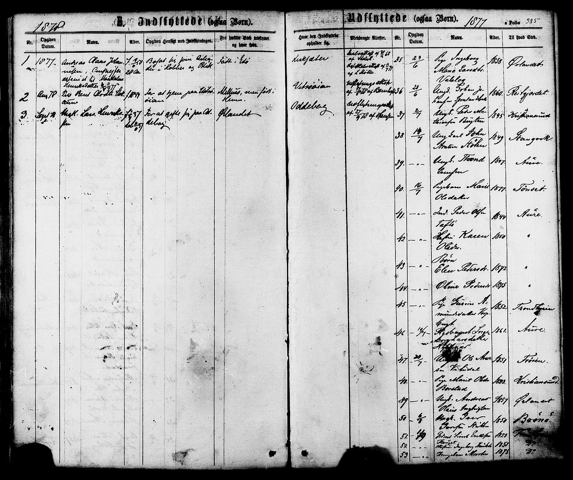 Ministerialprotokoller, klokkerbøker og fødselsregistre - Sør-Trøndelag, SAT/A-1456/630/L0495: Parish register (official) no. 630A08, 1868-1878, p. 385