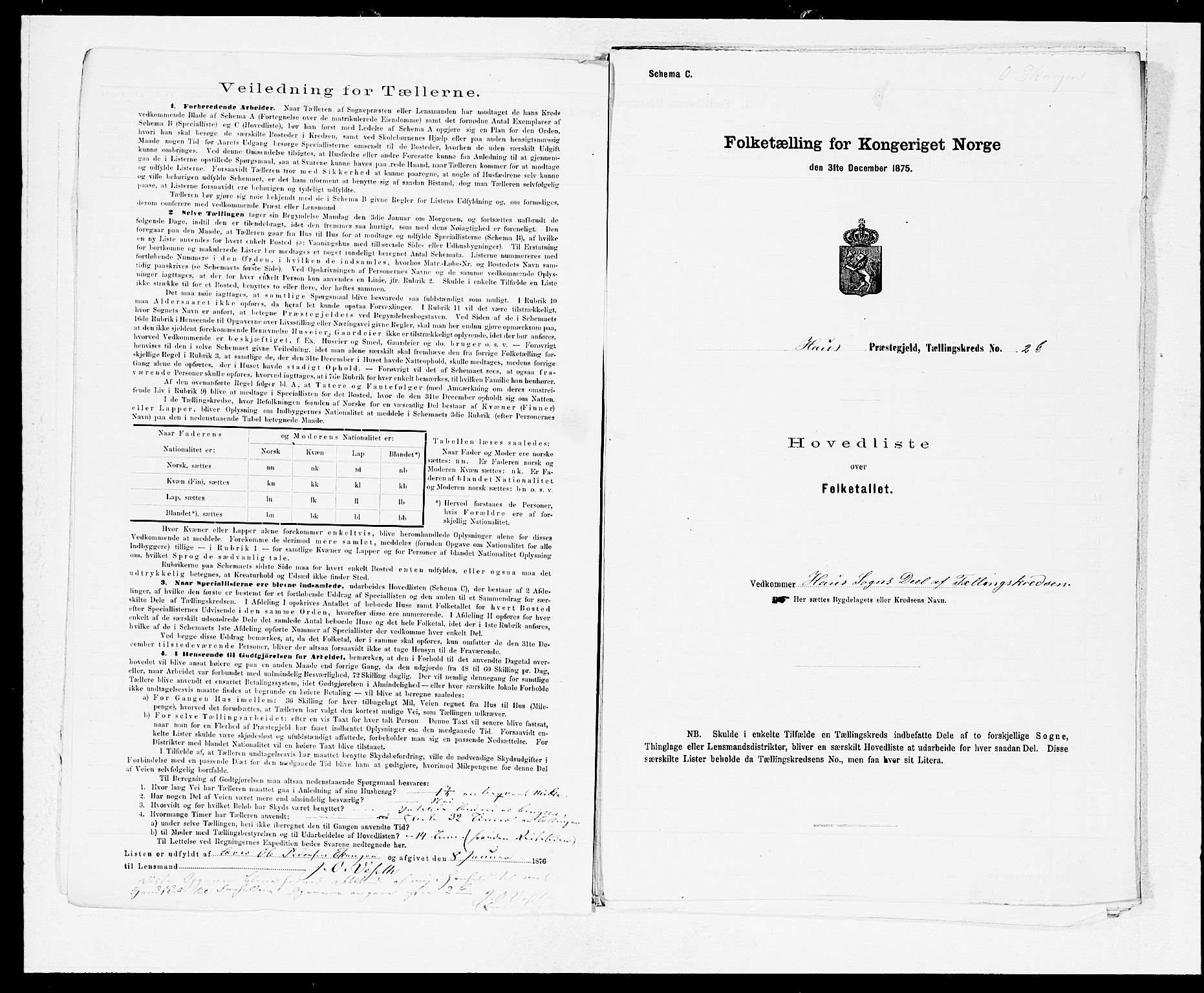 SAB, 1875 census for 1250P Haus, 1875, p. 4