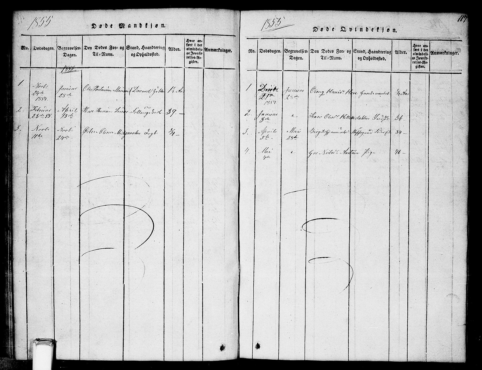 Gransherad kirkebøker, SAKO/A-267/G/Gb/L0001: Parish register (copy) no. II 1, 1815-1860, p. 117