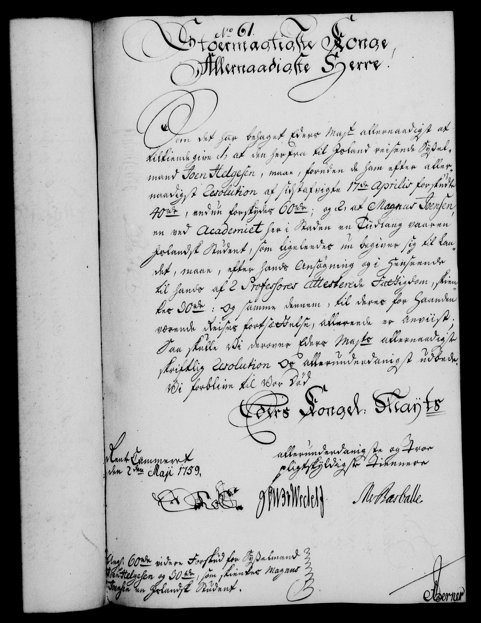 Rentekammeret, Kammerkanselliet, RA/EA-3111/G/Gf/Gfa/L0041: Norsk relasjons- og resolusjonsprotokoll (merket RK 52.41), 1759, p. 314