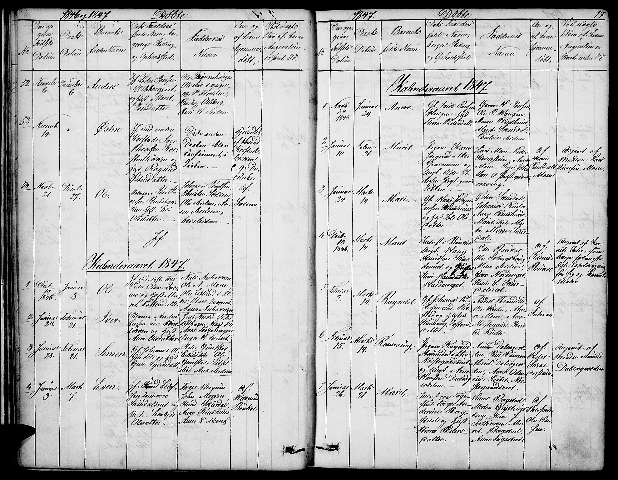 Sør-Fron prestekontor, AV/SAH-PREST-010/H/Ha/Hab/L0001: Parish register (copy) no. 1, 1844-1863, p. 17