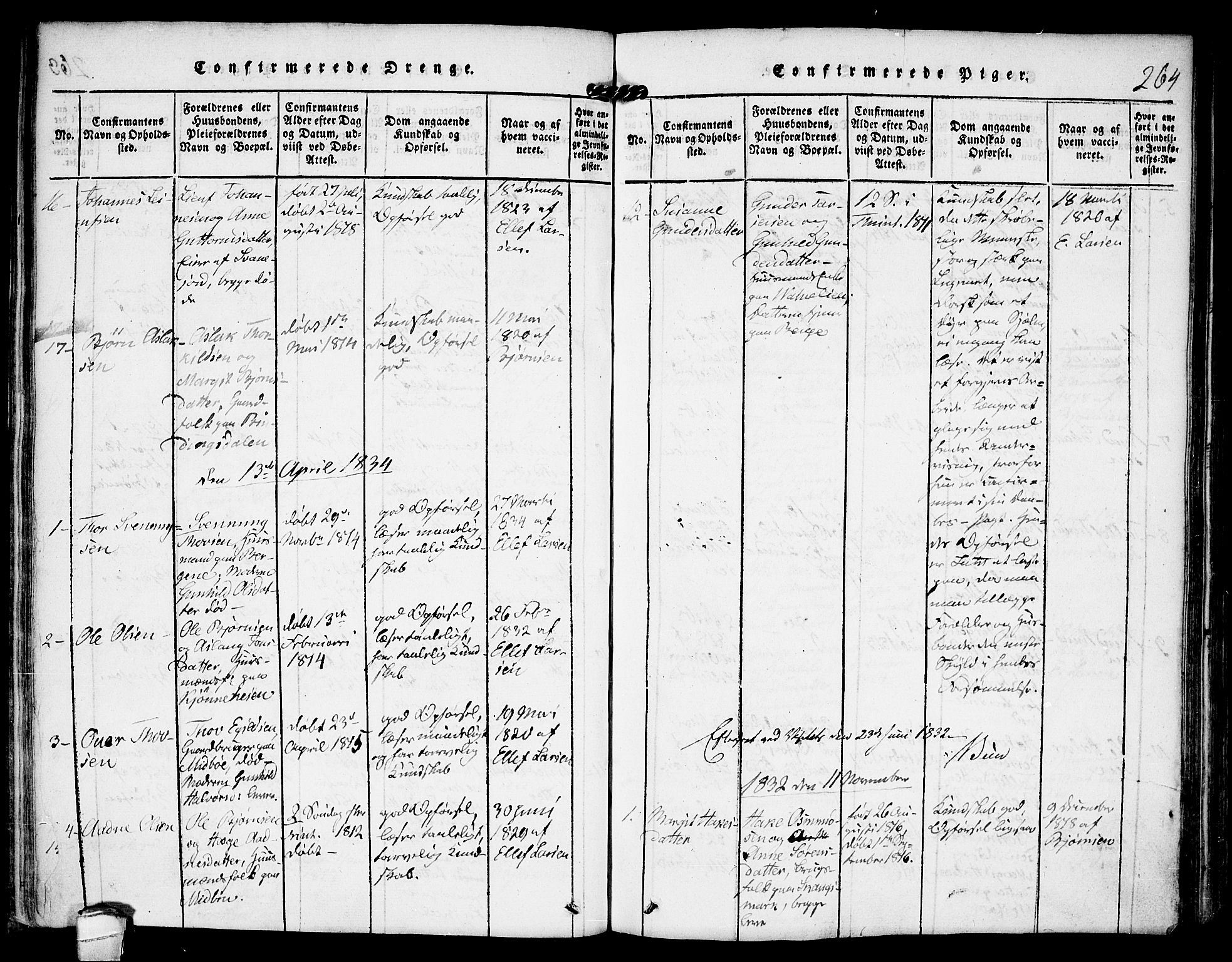 Kviteseid kirkebøker, SAKO/A-276/F/Fb/L0001: Parish register (official) no. II 1, 1815-1836, p. 264