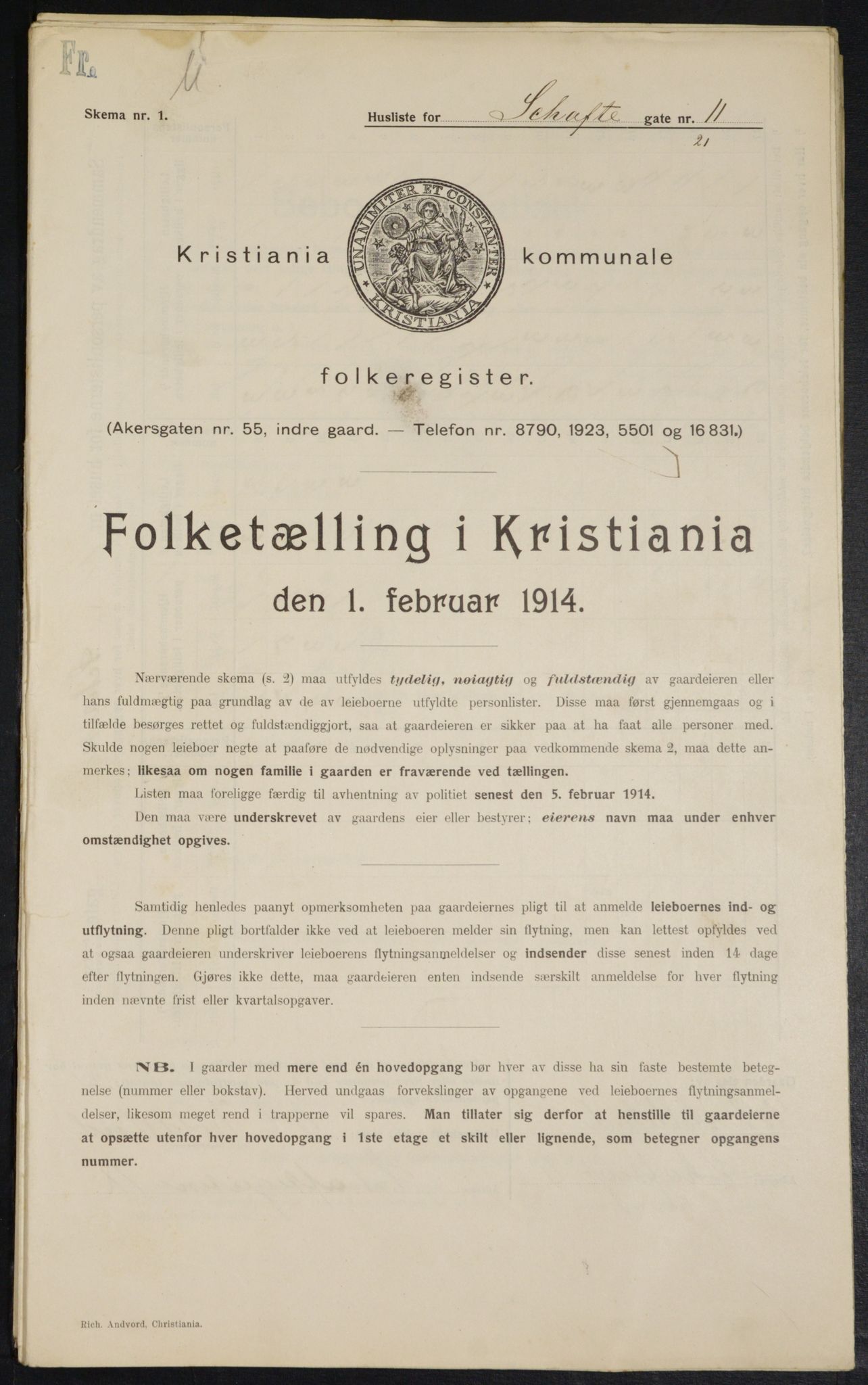 OBA, Municipal Census 1914 for Kristiania, 1914, p. 89188