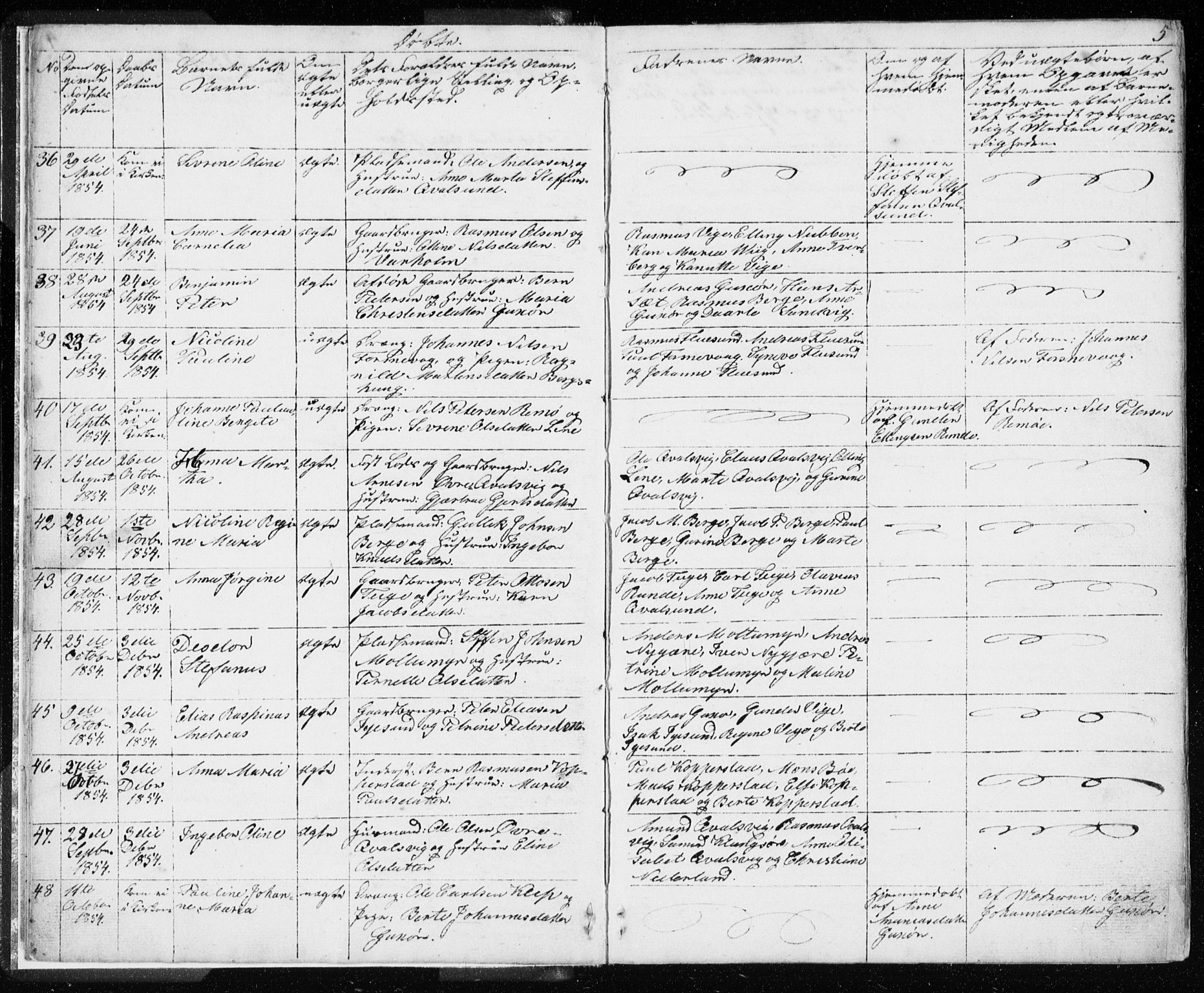 Ministerialprotokoller, klokkerbøker og fødselsregistre - Møre og Romsdal, AV/SAT-A-1454/507/L0079: Parish register (copy) no. 507C02, 1854-1877, p. 5