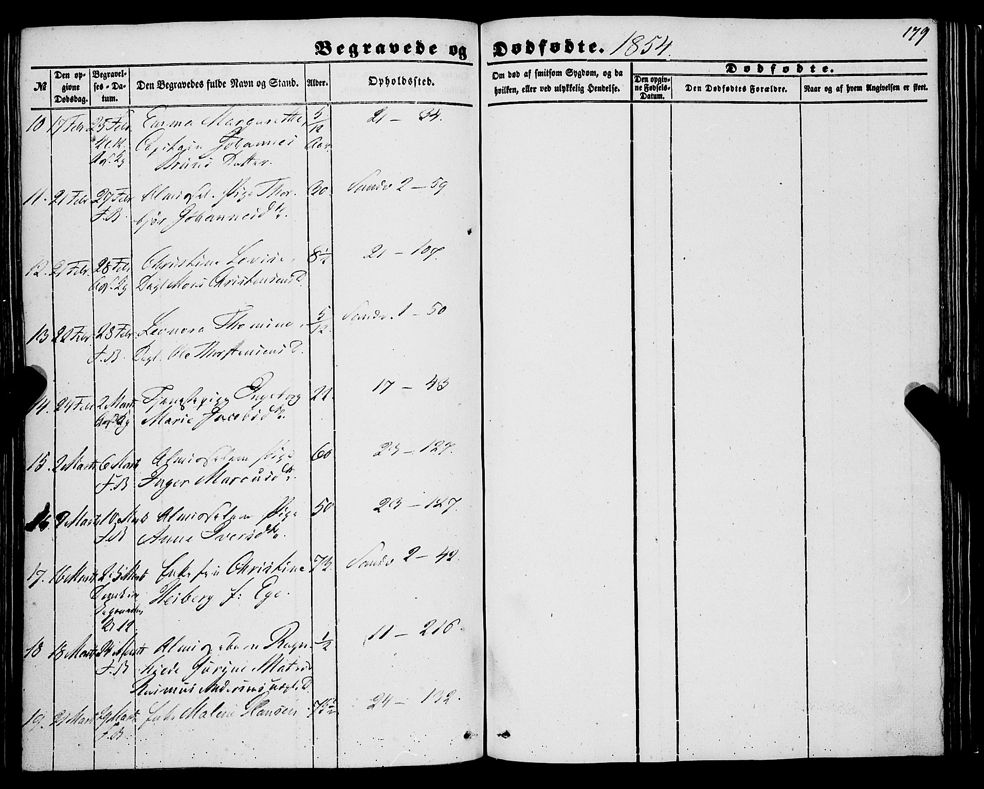 Korskirken sokneprestembete, SAB/A-76101/H/Haa: Parish register (official) no. E 2, 1848-1862, p. 179
