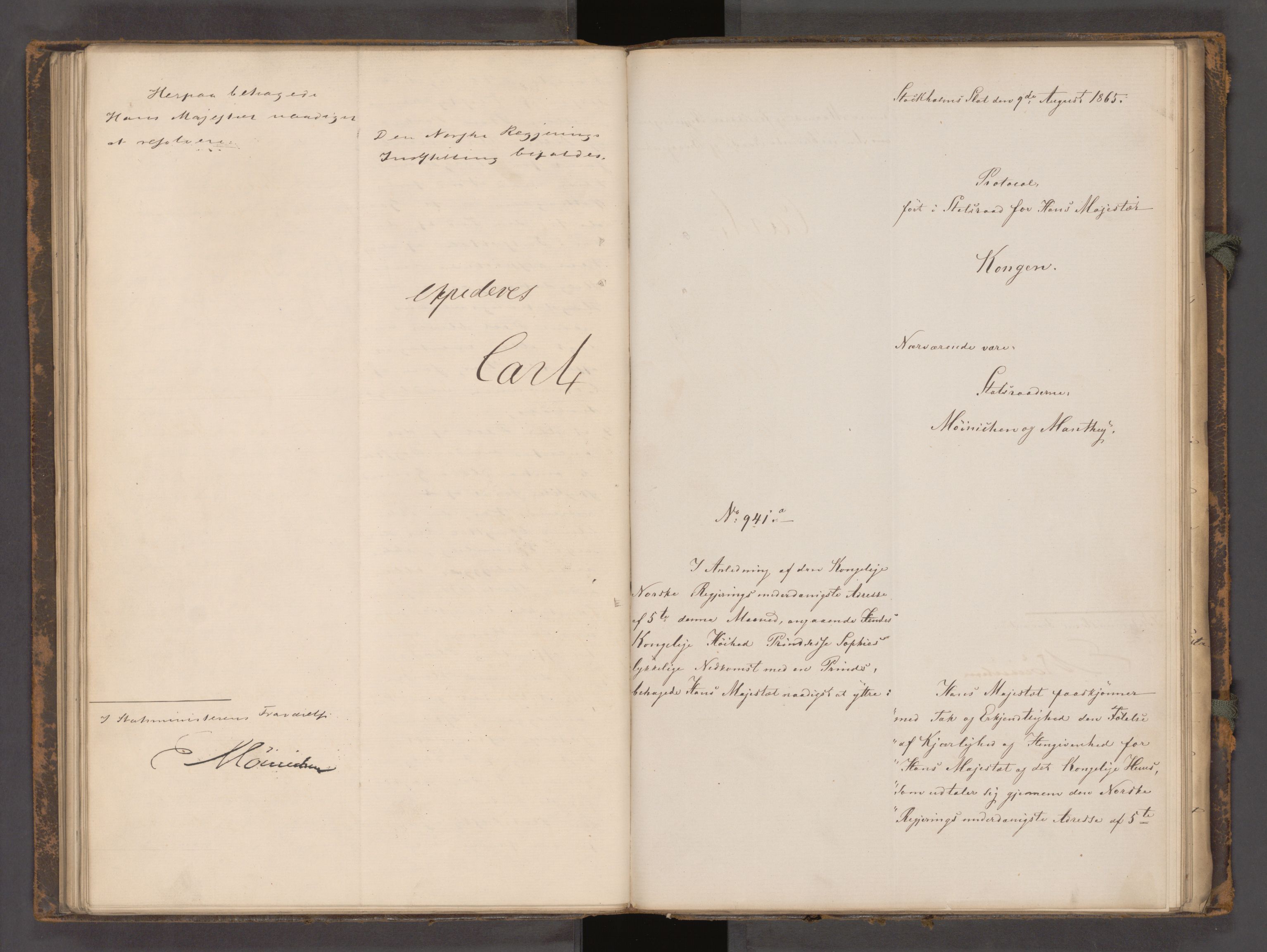 Statsrådssekretariatet, AV/RA-S-1001/A/Ab/L0104: Kgl. res. nr. 724-1001b, 2. halvår, 1865