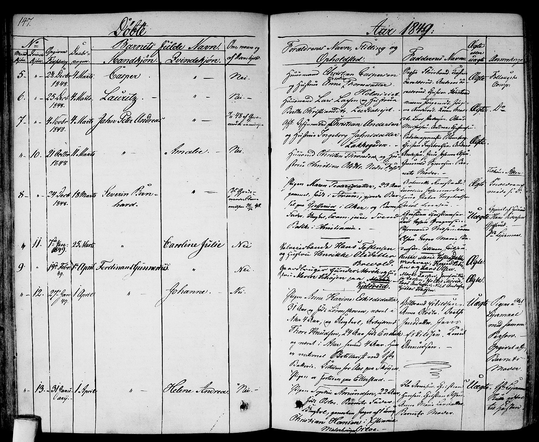 Gamlebyen prestekontor Kirkebøker, SAO/A-10884/F/Fa/L0003: Parish register (official) no. 3, 1829-1849, p. 147