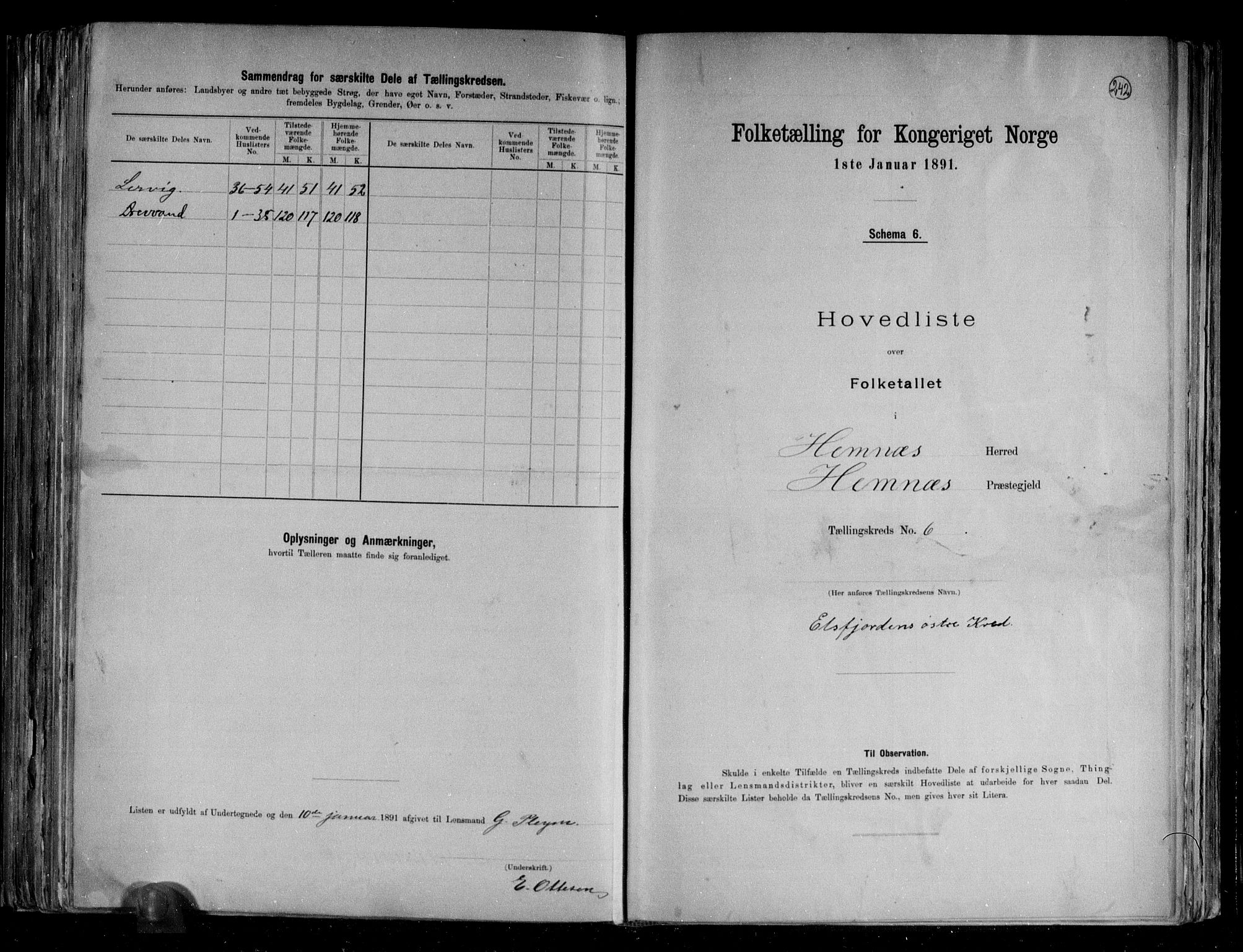 RA, 1891 census for 1832 Hemnes, 1891, p. 17