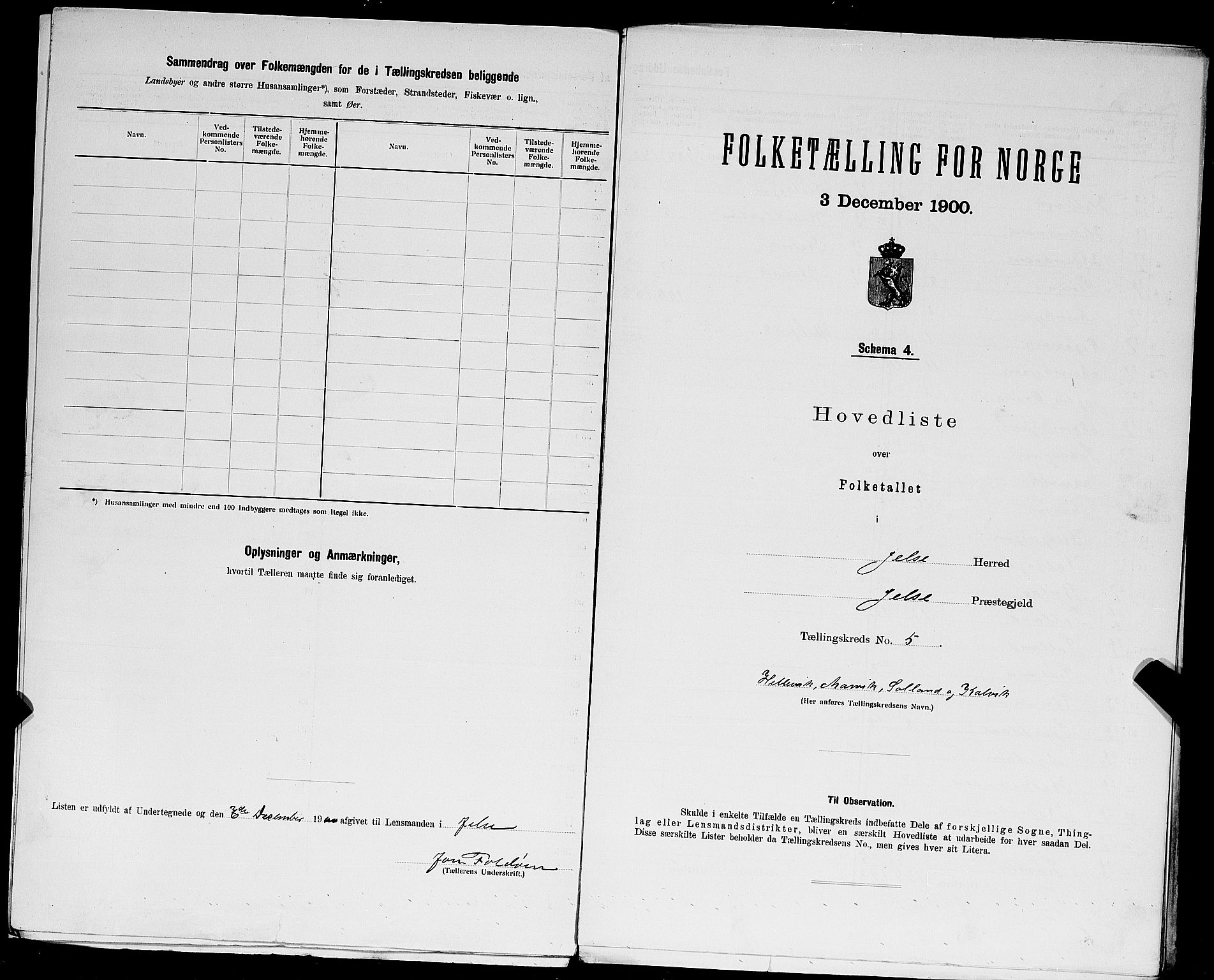 SAST, 1900 census for Jelsa, 1900, p. 26