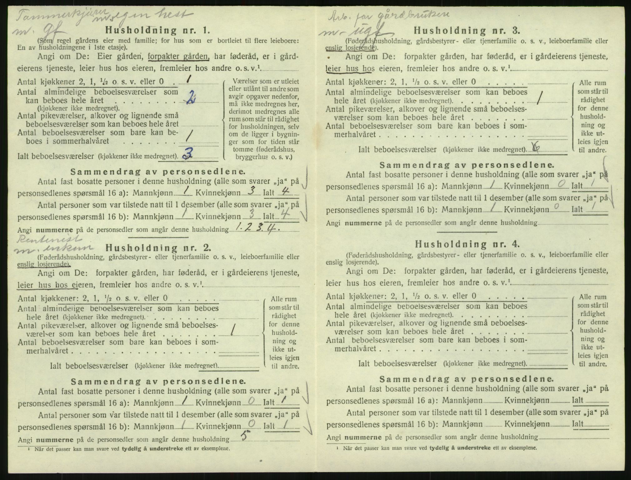 SAK, 1920 census for Vegusdal, 1920, p. 198