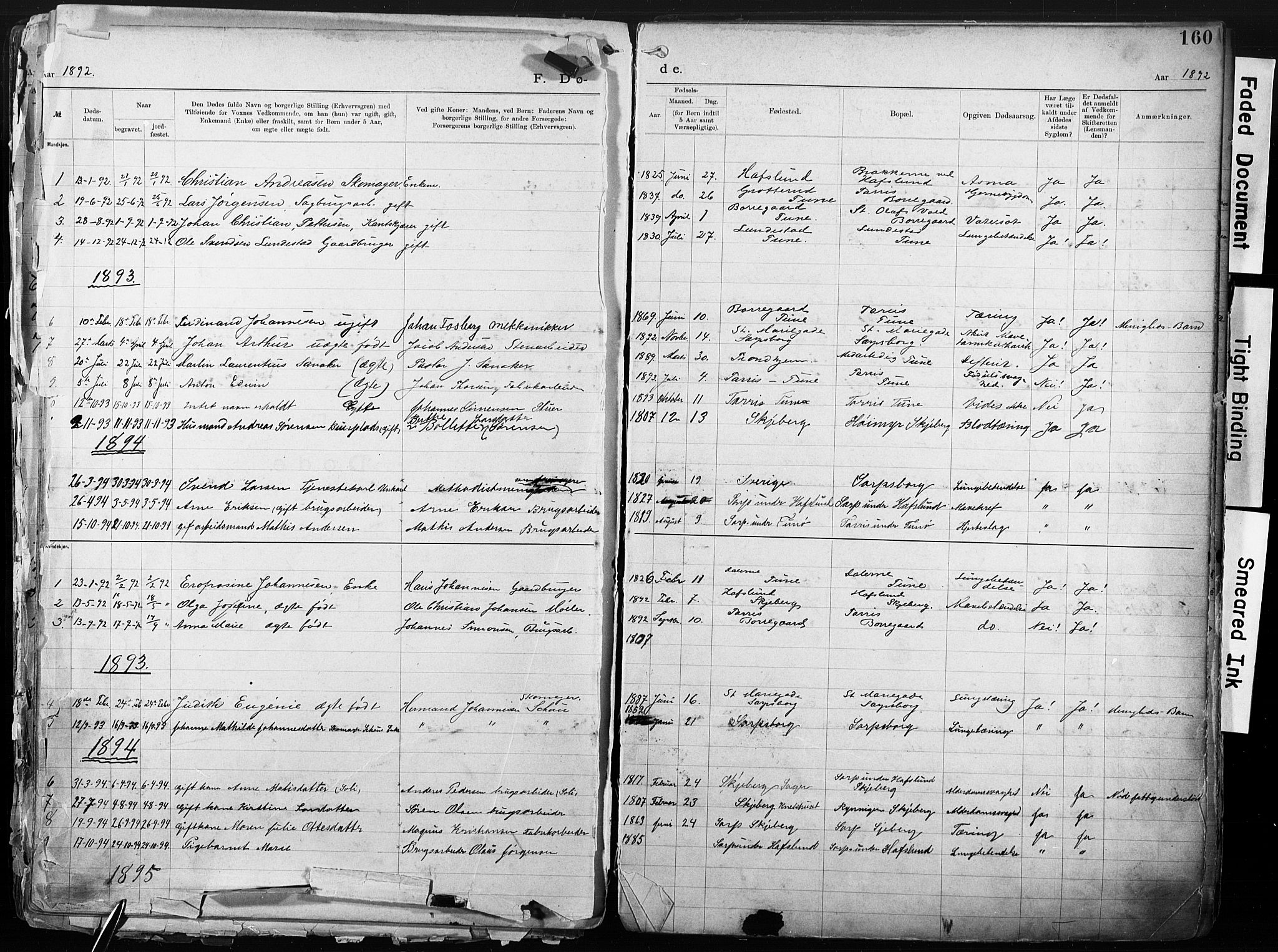 Sarpsborg metodistkirke, SAO/PAO-0233/A/L0004: Dissenter register no. 4, 1892-1923, p. 160