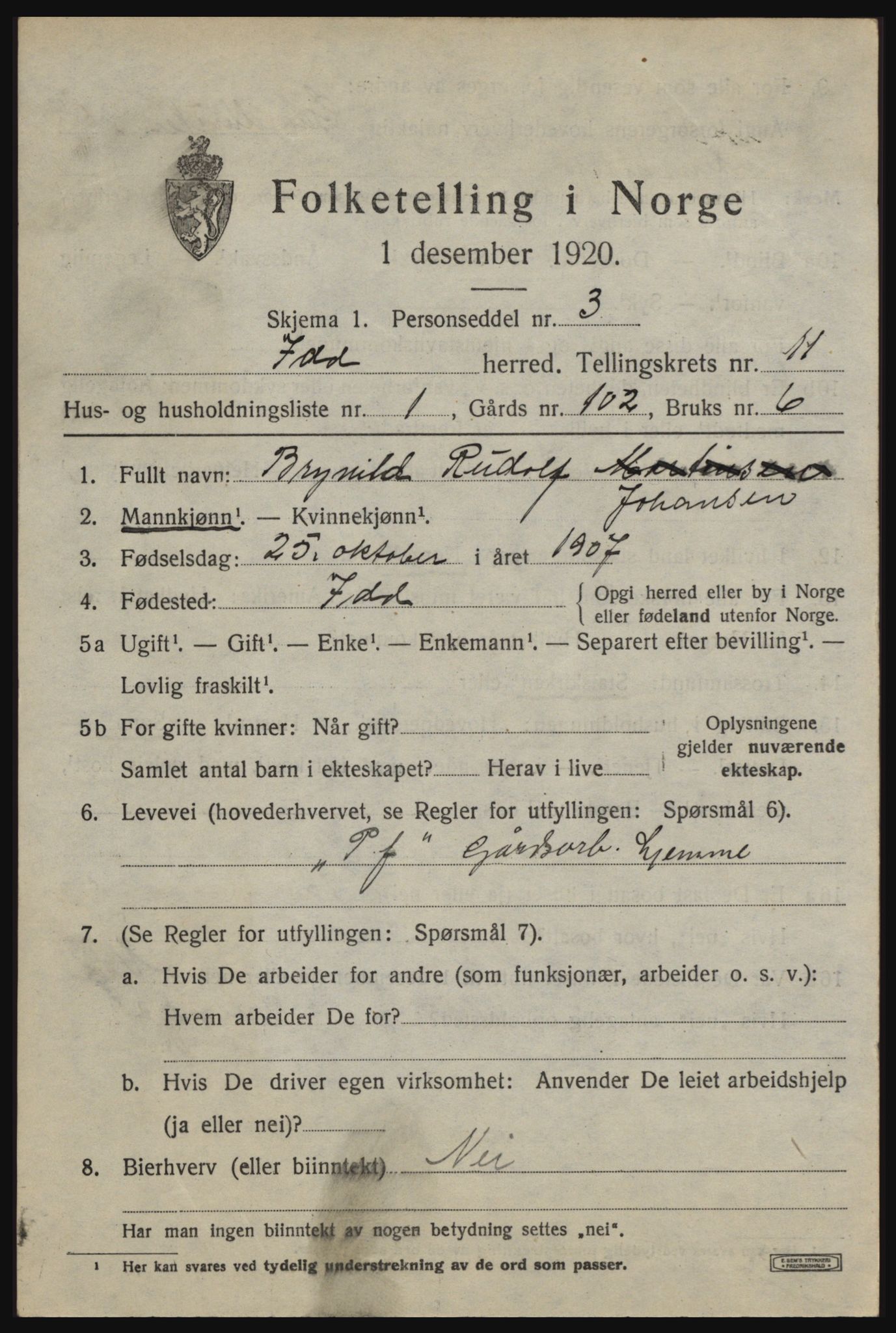 SAO, 1920 census for Idd, 1920, p. 10931