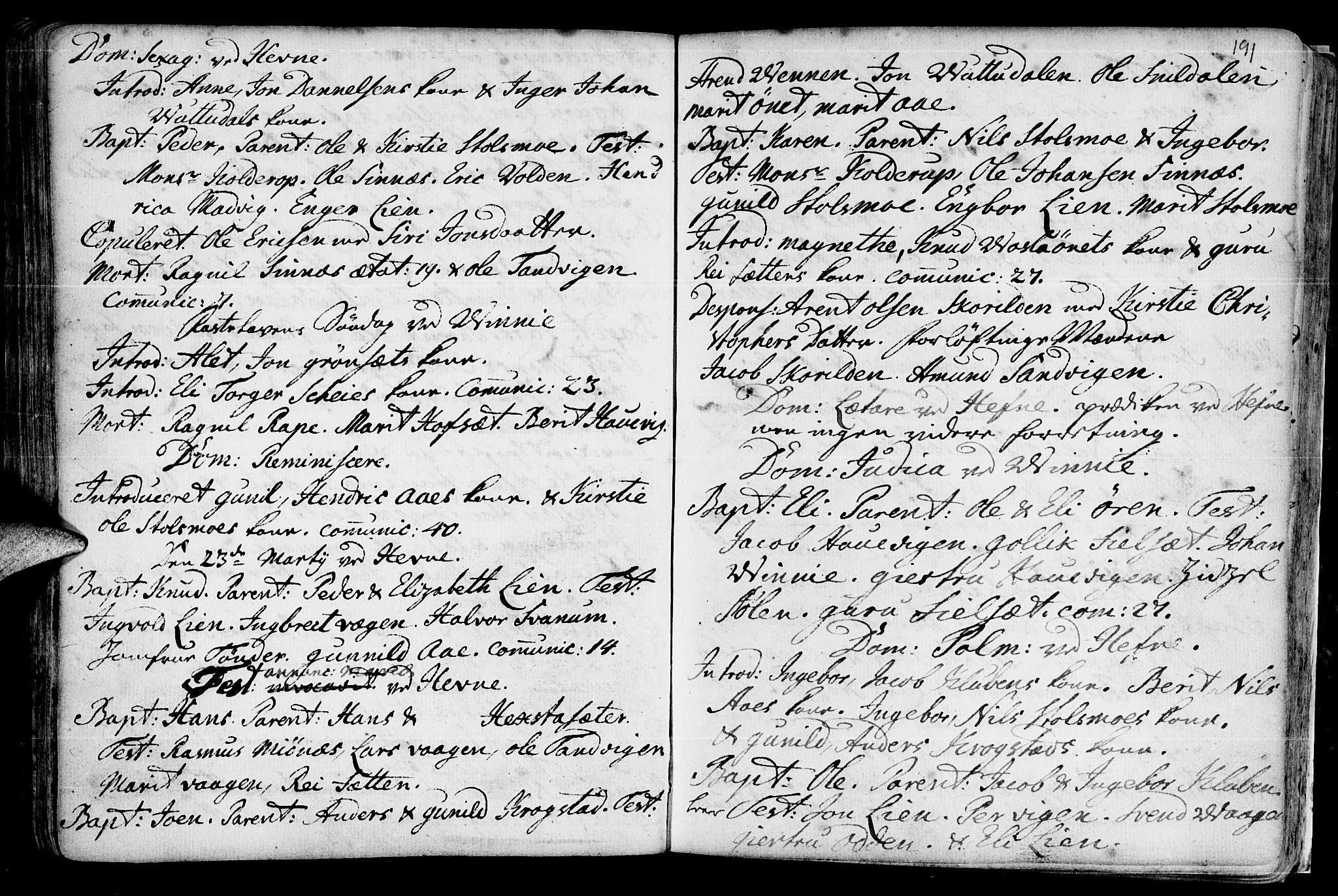 Ministerialprotokoller, klokkerbøker og fødselsregistre - Sør-Trøndelag, SAT/A-1456/630/L0488: Parish register (official) no. 630A01, 1717-1756, p. 190-191