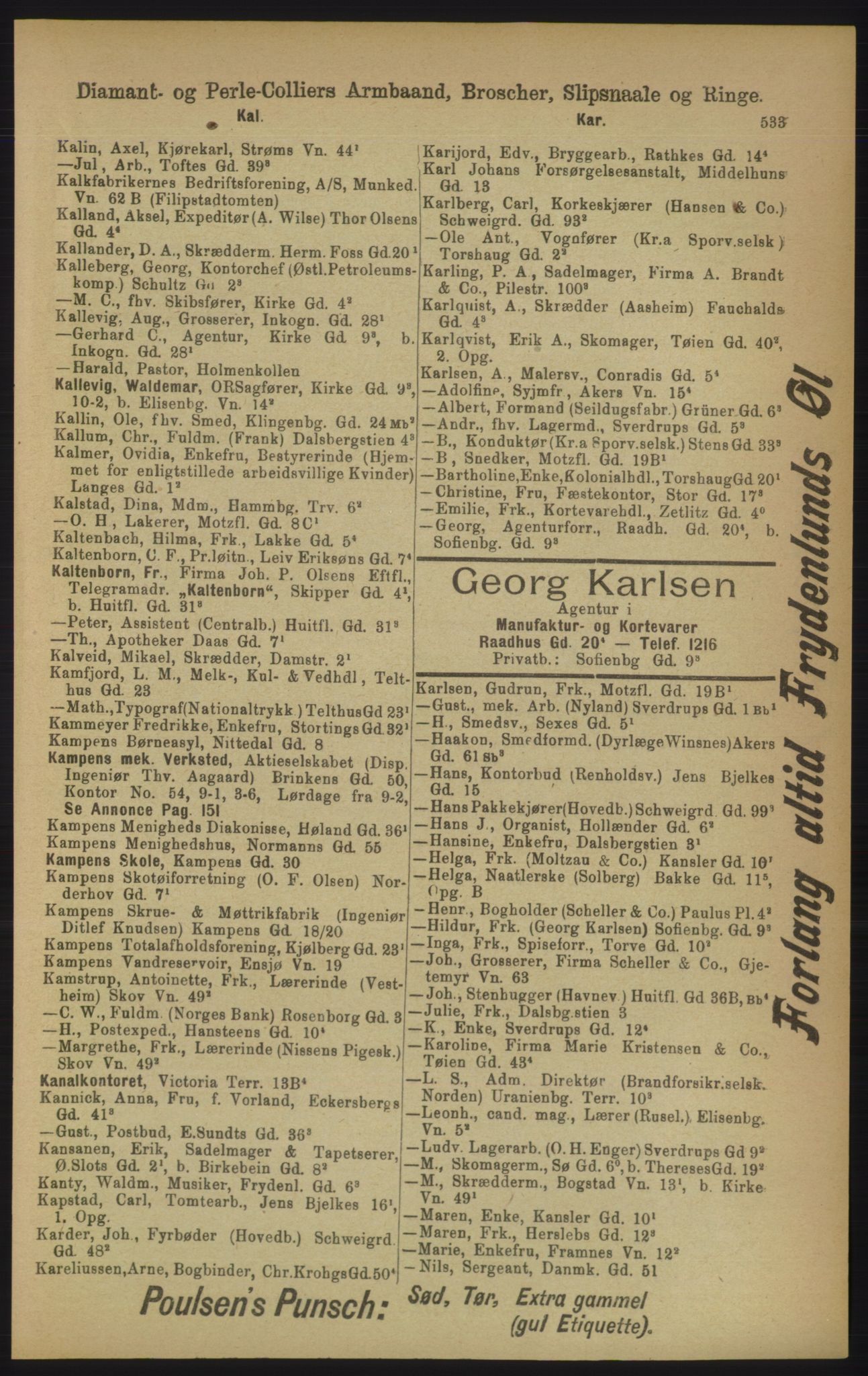 Kristiania/Oslo adressebok, PUBL/-, 1906, p. 533