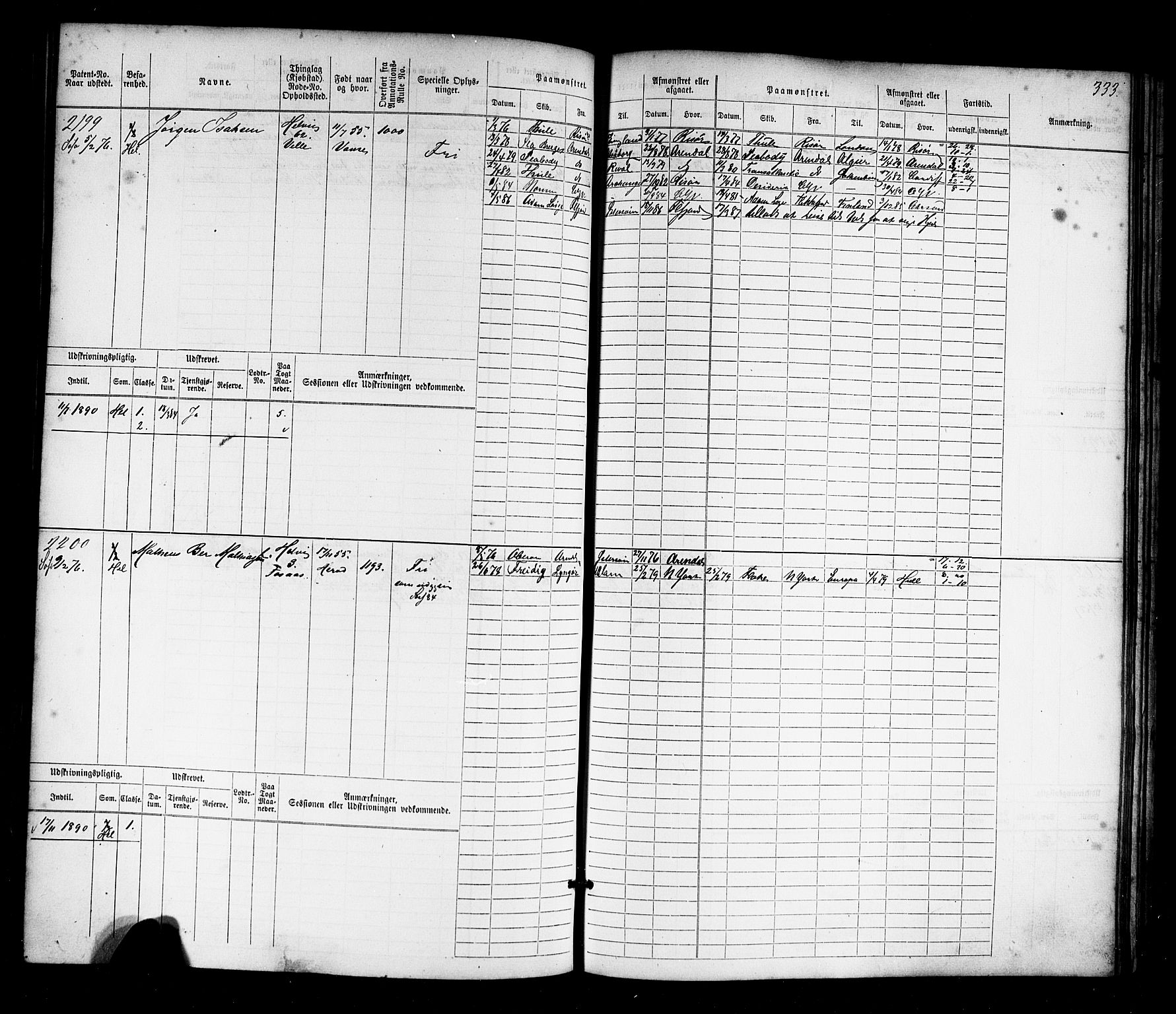 Farsund mønstringskrets, AV/SAK-2031-0017/F/Fb/L0017: Hovedrulle nr 1537-2300, Z-9, 1868-1904, p. 345