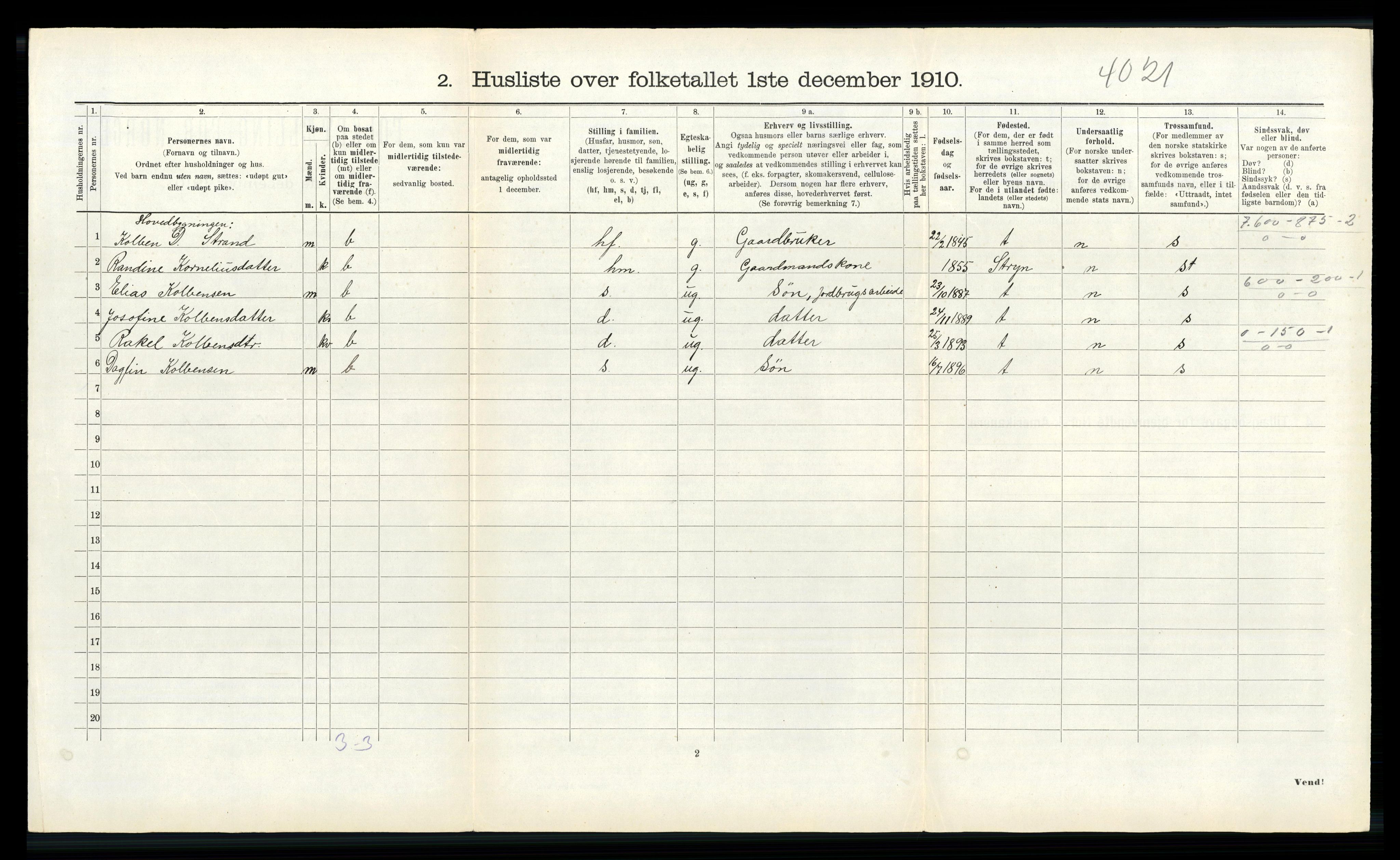 RA, 1910 census for Innvik, 1910, p. 339