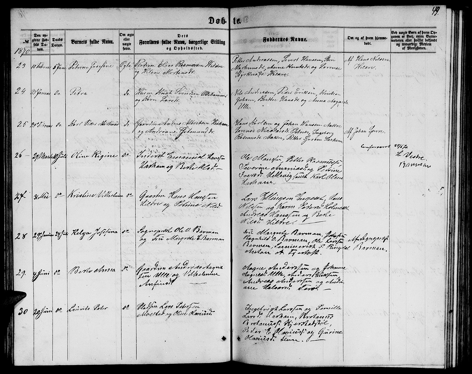 Ministerialprotokoller, klokkerbøker og fødselsregistre - Møre og Romsdal, AV/SAT-A-1454/536/L0508: Parish register (copy) no. 536C03, 1860-1870, p. 49