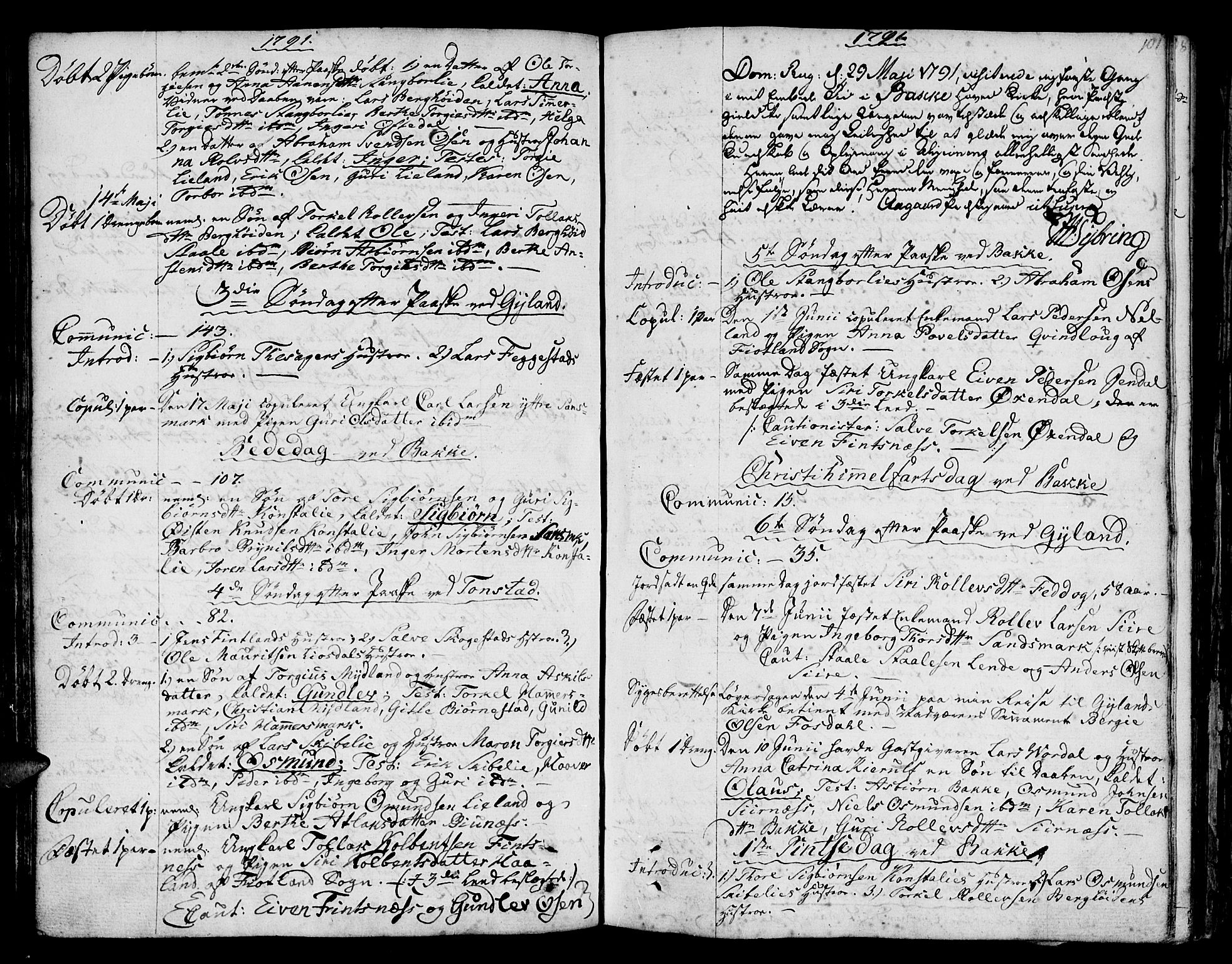 Bakke sokneprestkontor, AV/SAK-1111-0002/F/Fa/Faa/L0002: Parish register (official) no. A 2, 1780-1816, p. 101