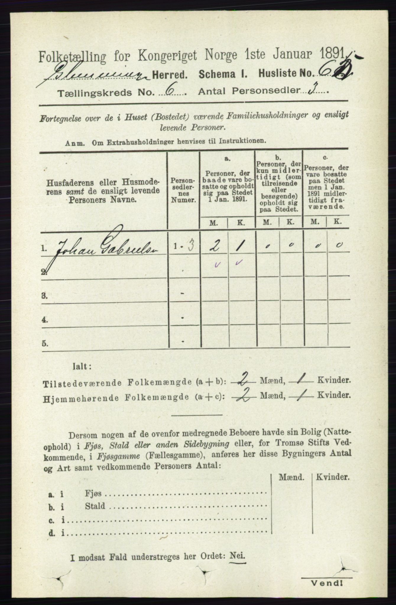 RA, 1891 census for 0132 Glemmen, 1891, p. 7377