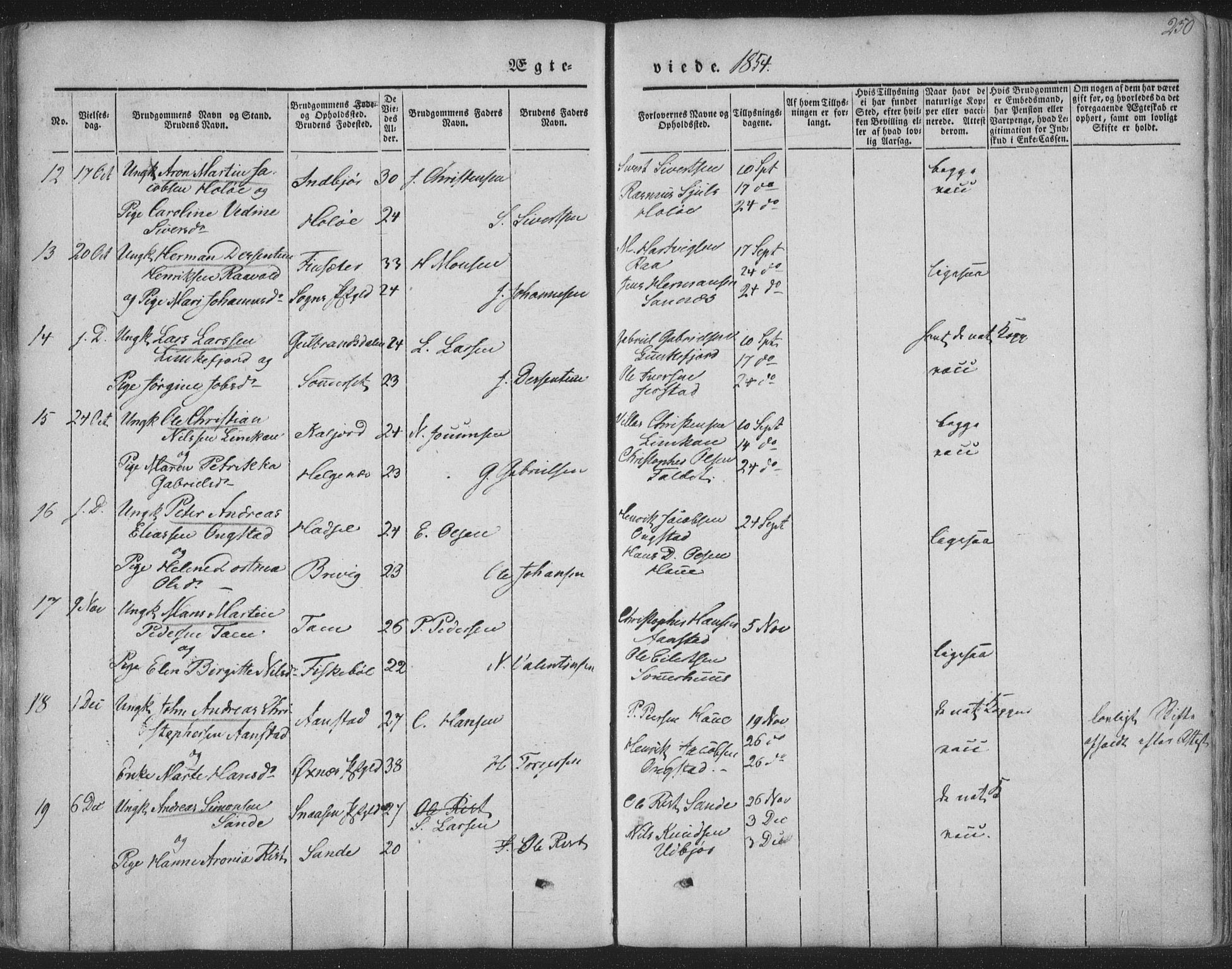 Ministerialprotokoller, klokkerbøker og fødselsregistre - Nordland, AV/SAT-A-1459/888/L1241: Parish register (official) no. 888A07, 1849-1869, p. 250