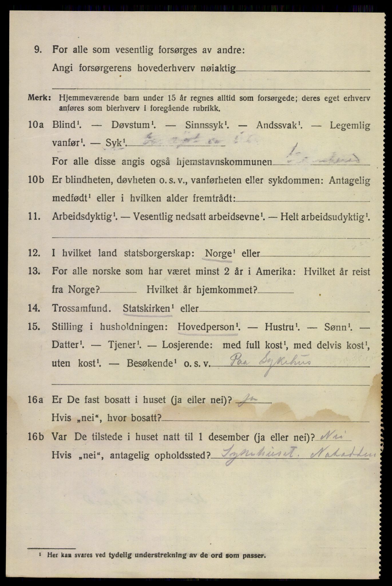 SAKO, 1920 census for Gransherad, 1920, p. 3135