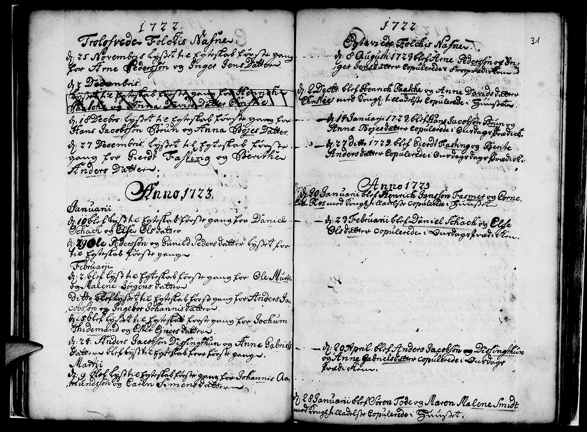 Nykirken Sokneprestembete, AV/SAB-A-77101/H/Haa/L0007: Parish register (official) no. A 7, 1719-1781, p. 31