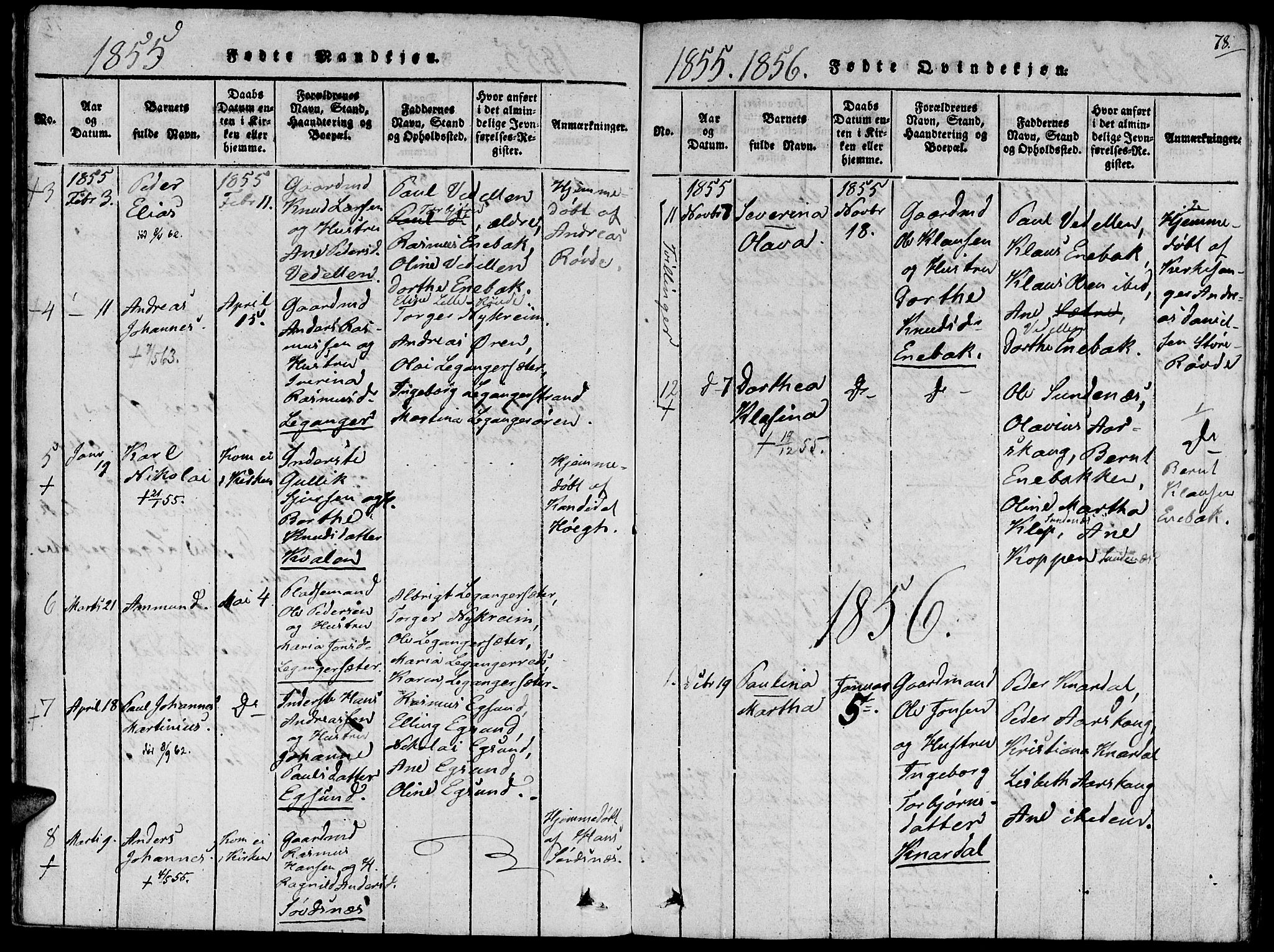 Ministerialprotokoller, klokkerbøker og fødselsregistre - Møre og Romsdal, SAT/A-1454/504/L0054: Parish register (official) no. 504A01, 1816-1861, p. 78