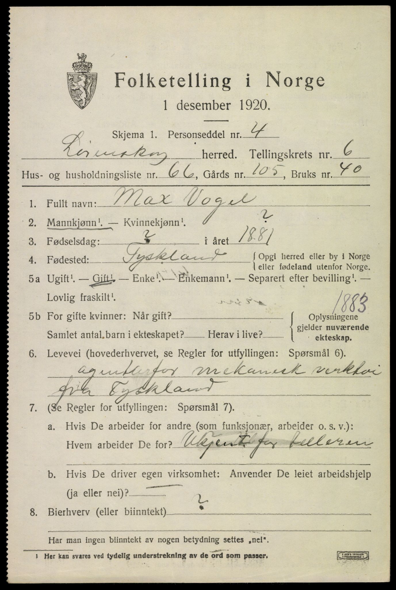 SAO, 1920 census for Lørenskog, 1920, p. 5758