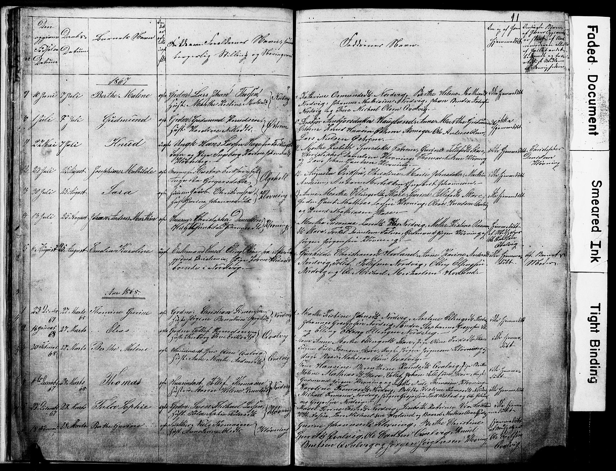 Torvastad sokneprestkontor, SAST/A -101857/H/Ha/Hab/L0005: Parish register (copy) no. B 5, 1857-1908, p. 11