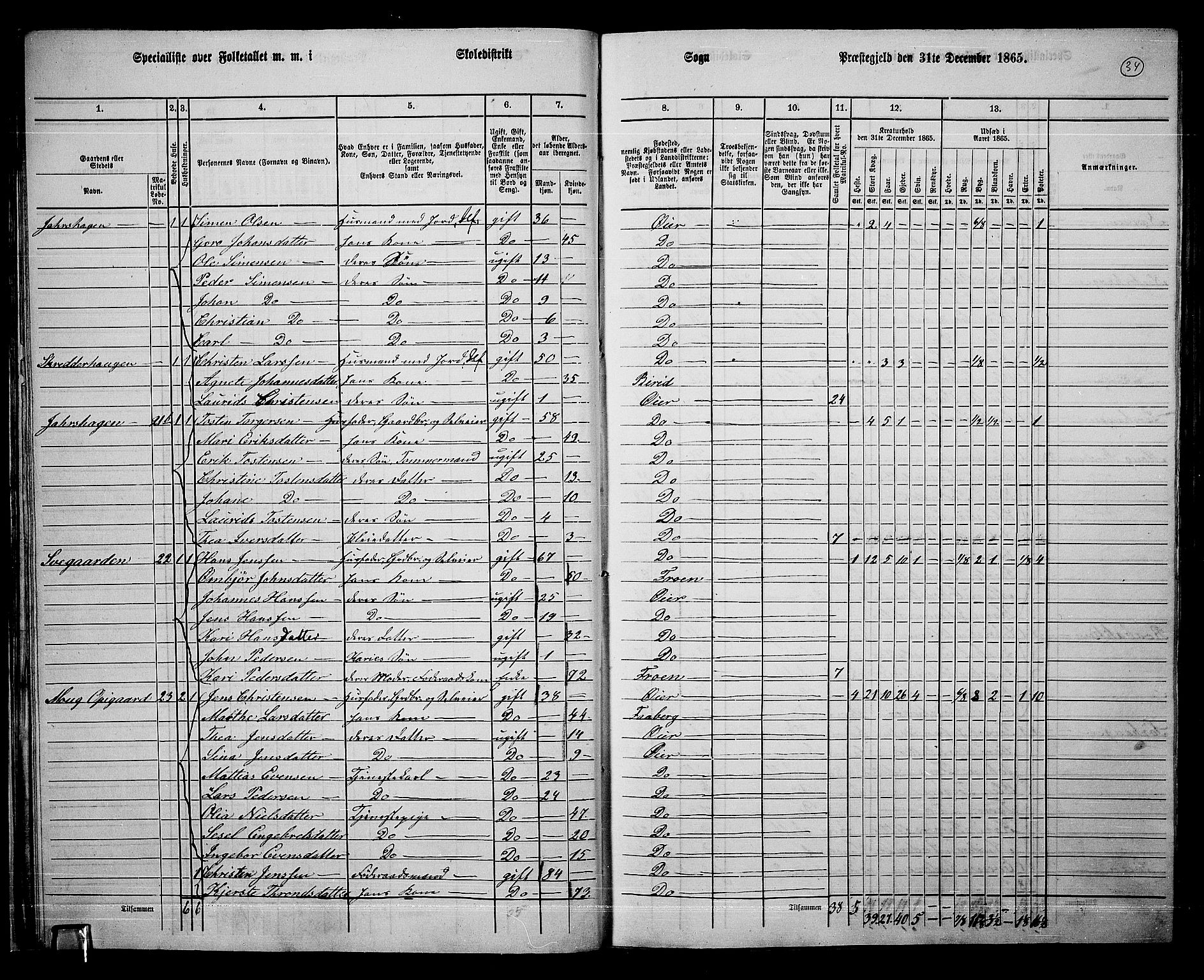 RA, 1865 census for Øyer, 1865, p. 31
