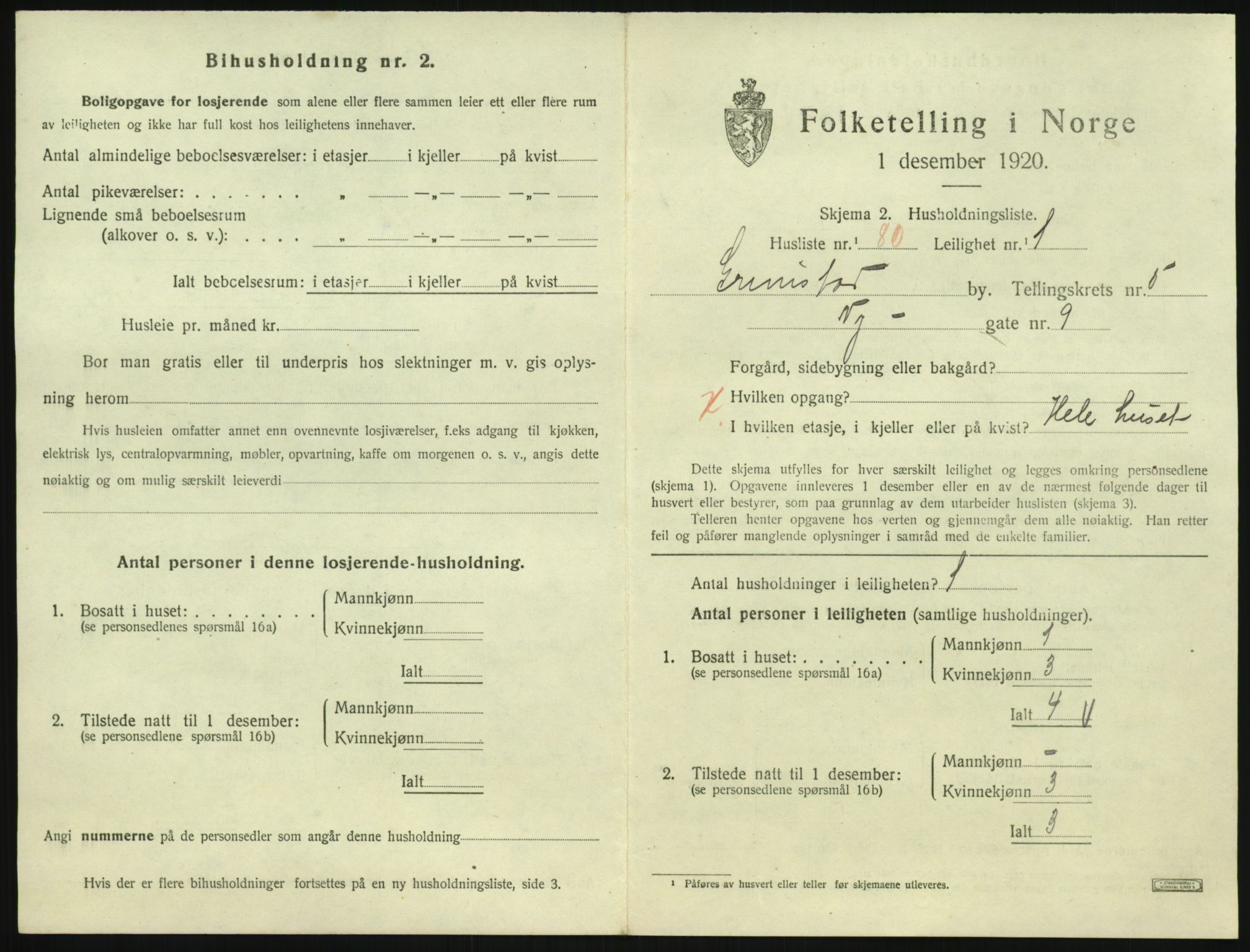 SAK, 1920 census for Grimstad, 1920, p. 2295