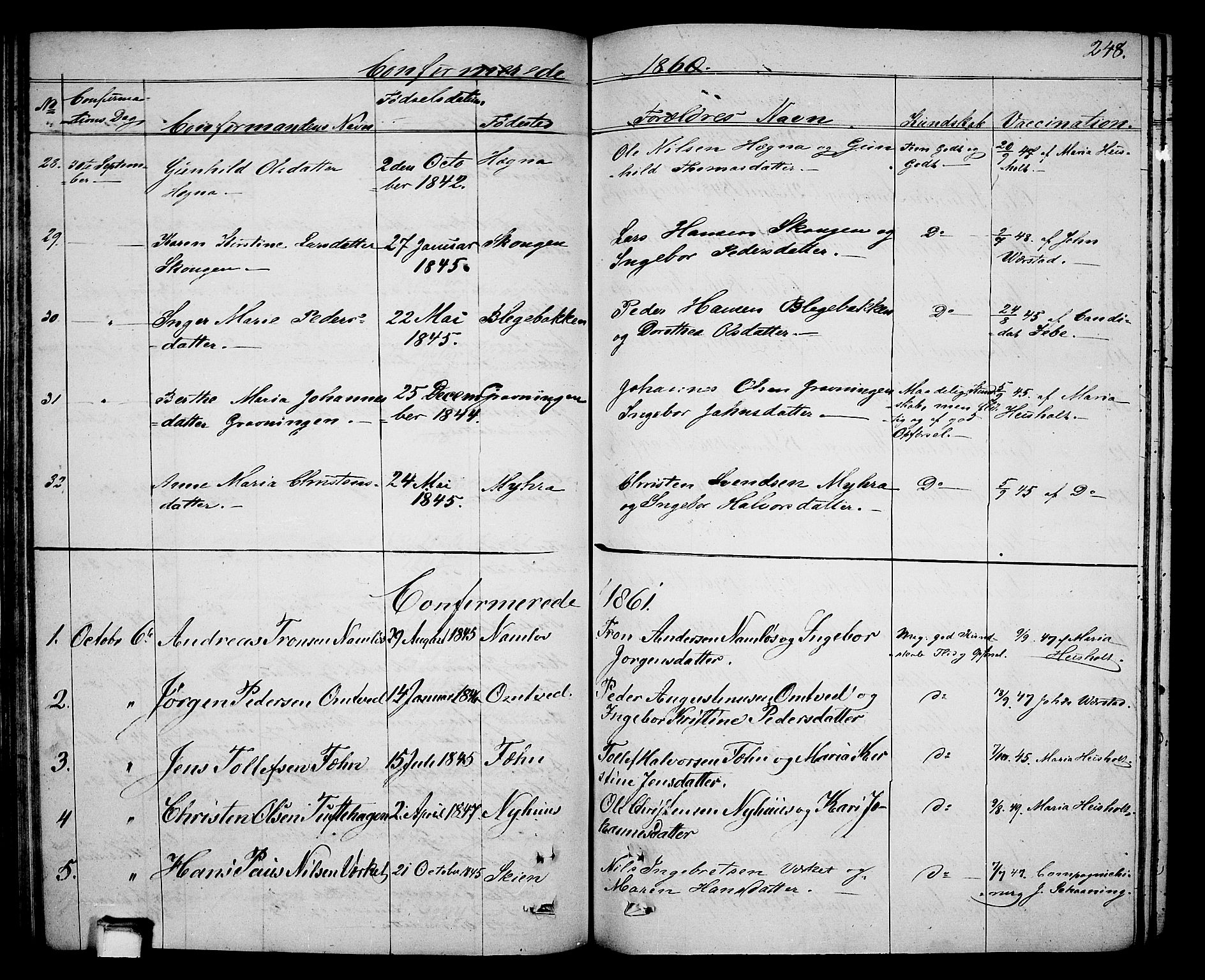Holla kirkebøker, SAKO/A-272/G/Ga/L0003: Parish register (copy) no. I 3, 1849-1866, p. 248