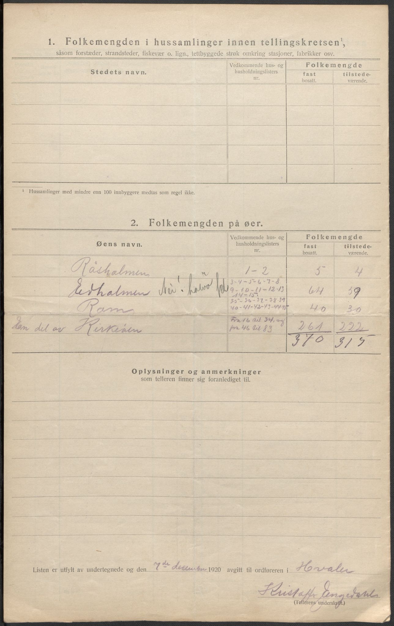 SAO, 1920 census for Hvaler, 1920, p. 12