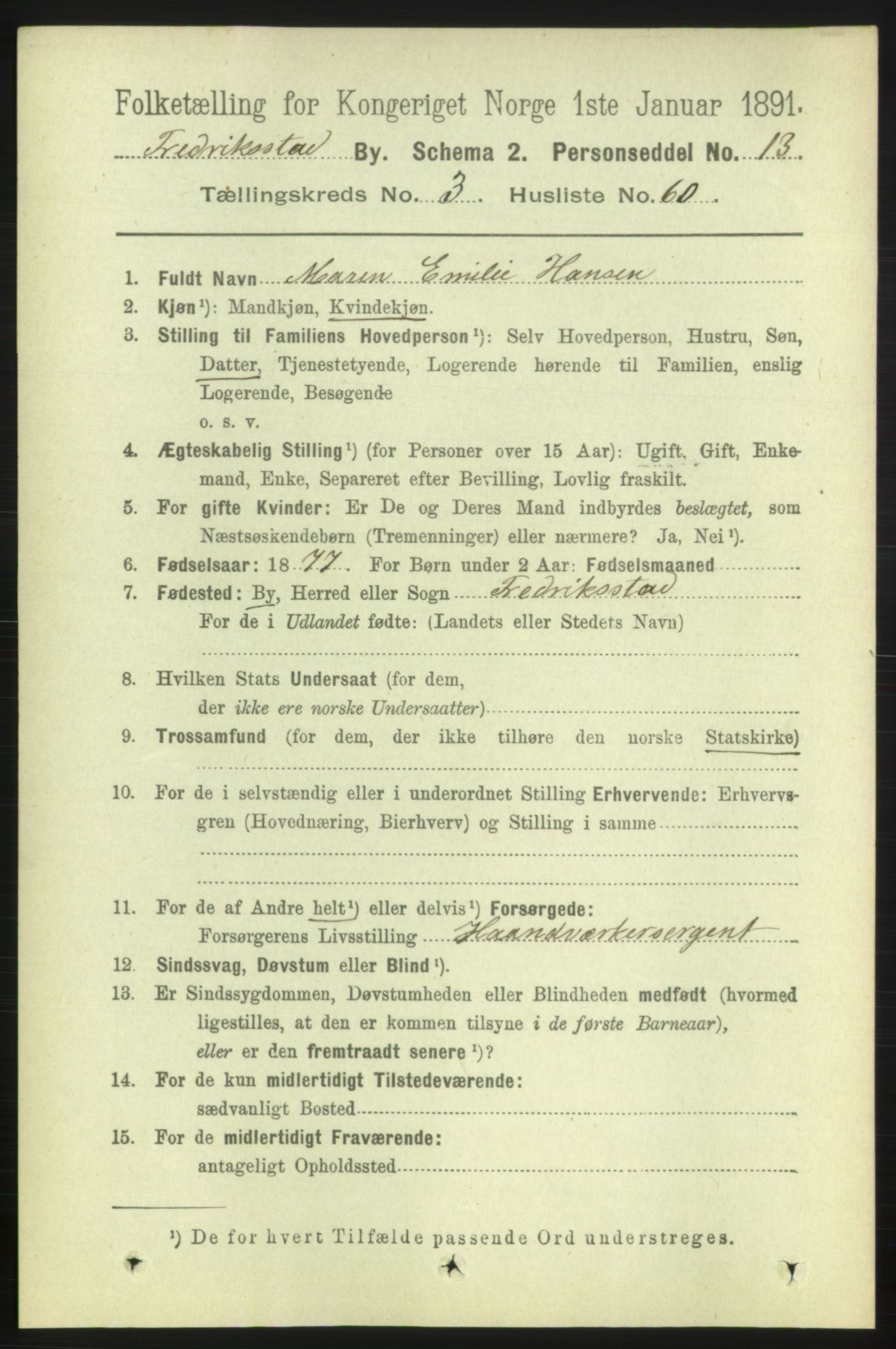 RA, 1891 census for 0103 Fredrikstad, 1891, p. 5809