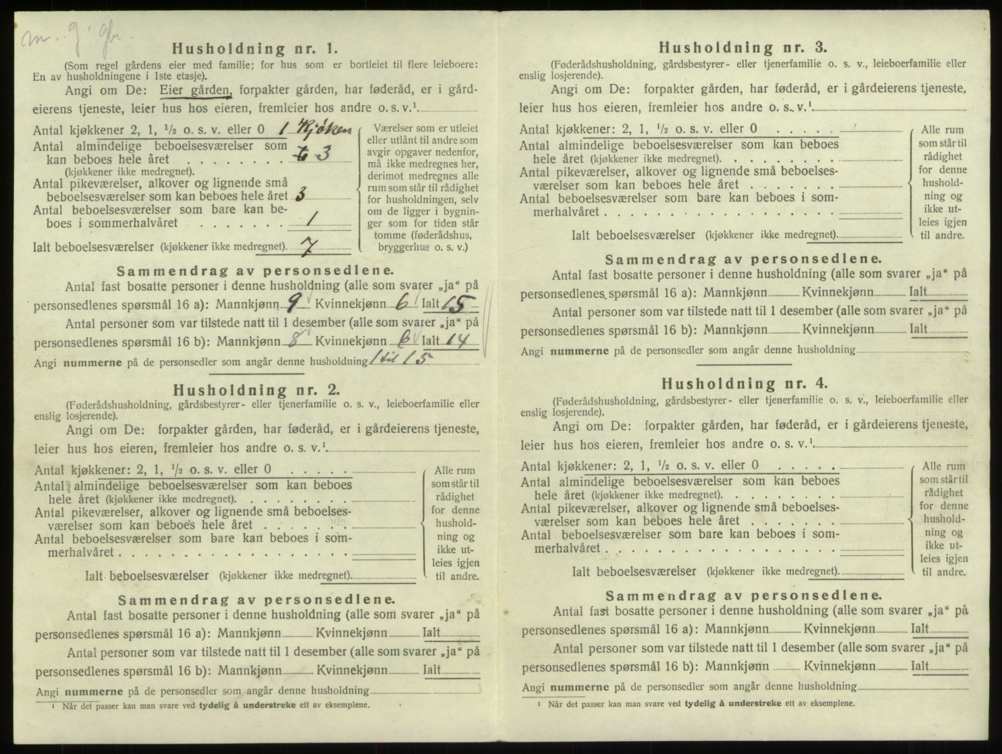 SAB, 1920 census for Breim, 1920, p. 520