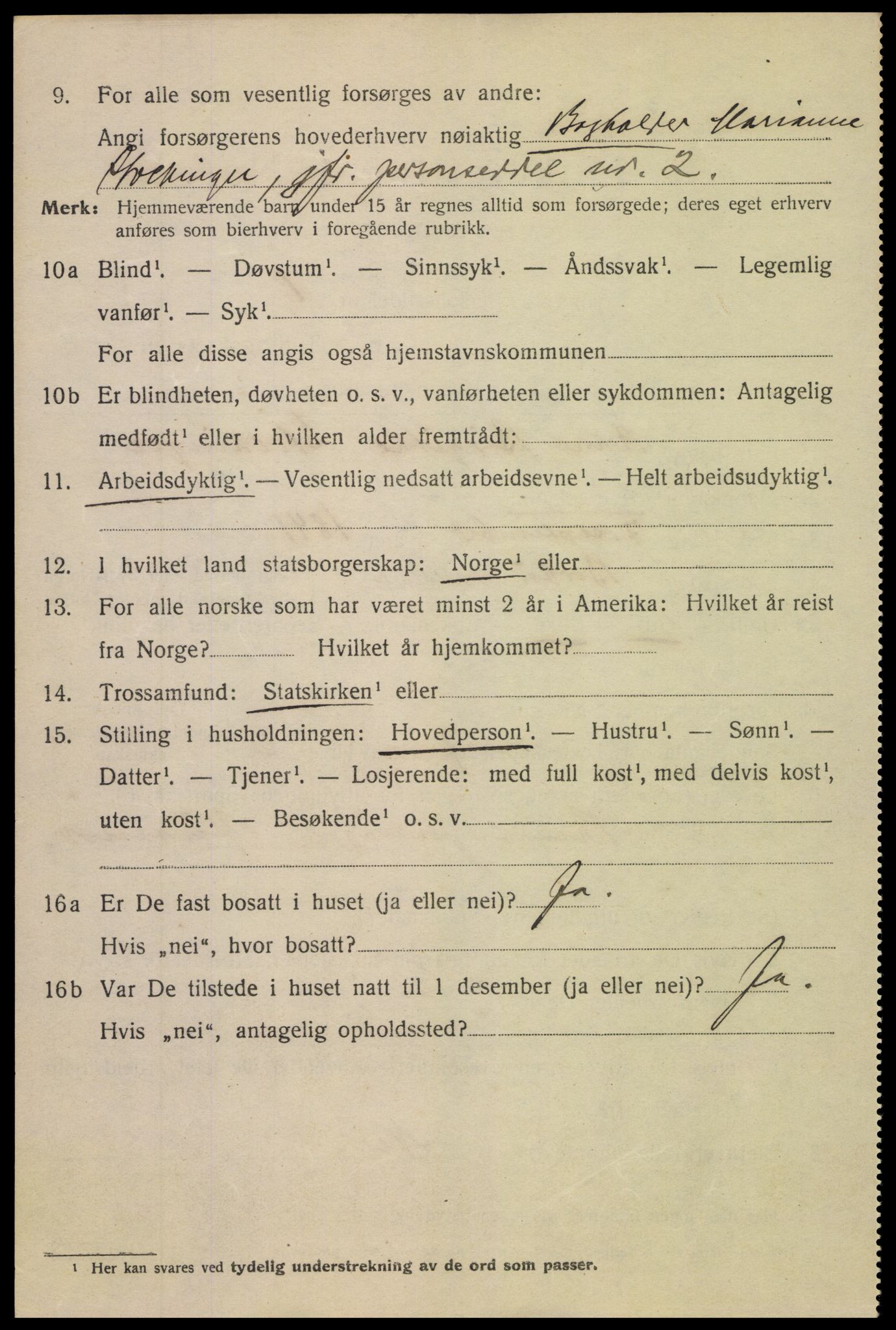 SAK, 1920 census for Arendal, 1920, p. 10799