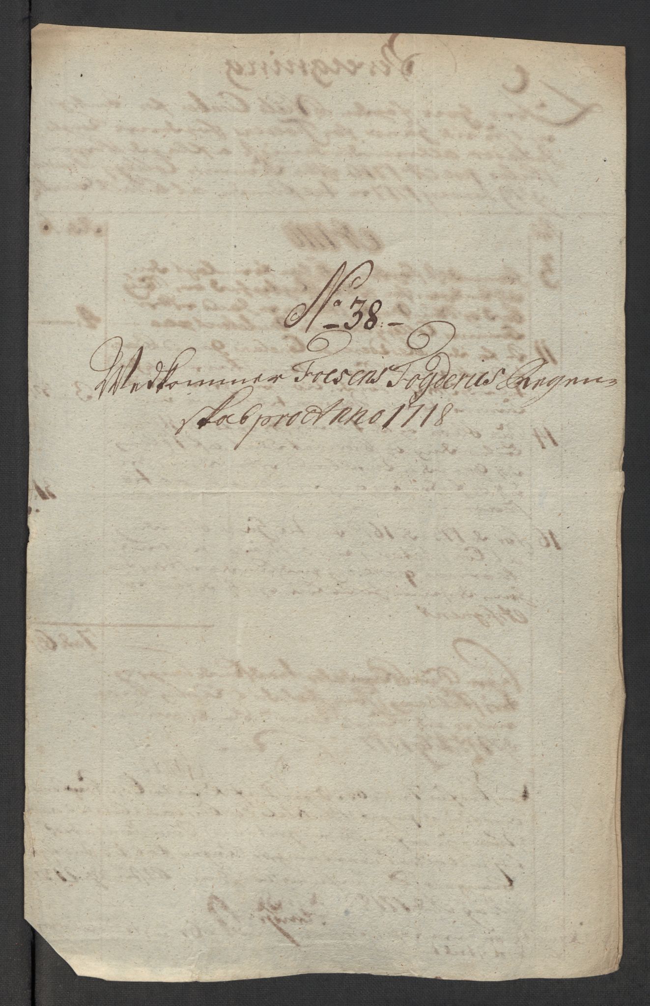 Rentekammeret inntil 1814, Reviderte regnskaper, Fogderegnskap, AV/RA-EA-4092/R57/L3866: Fogderegnskap Fosen, 1718, p. 218