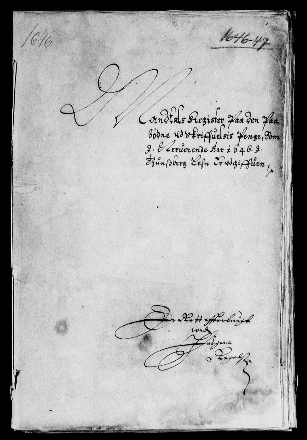Rentekammeret inntil 1814, Reviderte regnskaper, Lensregnskaper, AV/RA-EA-5023/R/Rb/Rbo/L0027: Tønsberg len, 1645-1647