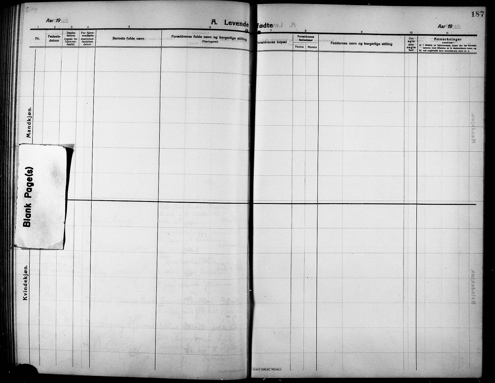 Ibestad sokneprestembete, AV/SATØ-S-0077/H/Ha/Hab/L0009klokker: Parish register (copy) no. 9, 1902-1914, p. 187