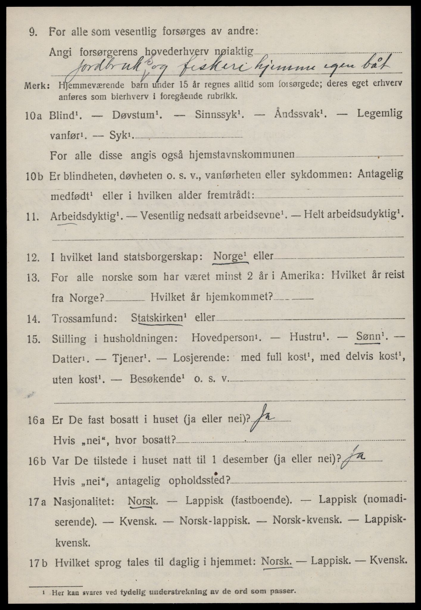 SAT, 1920 census for Rissa, 1920, p. 2960