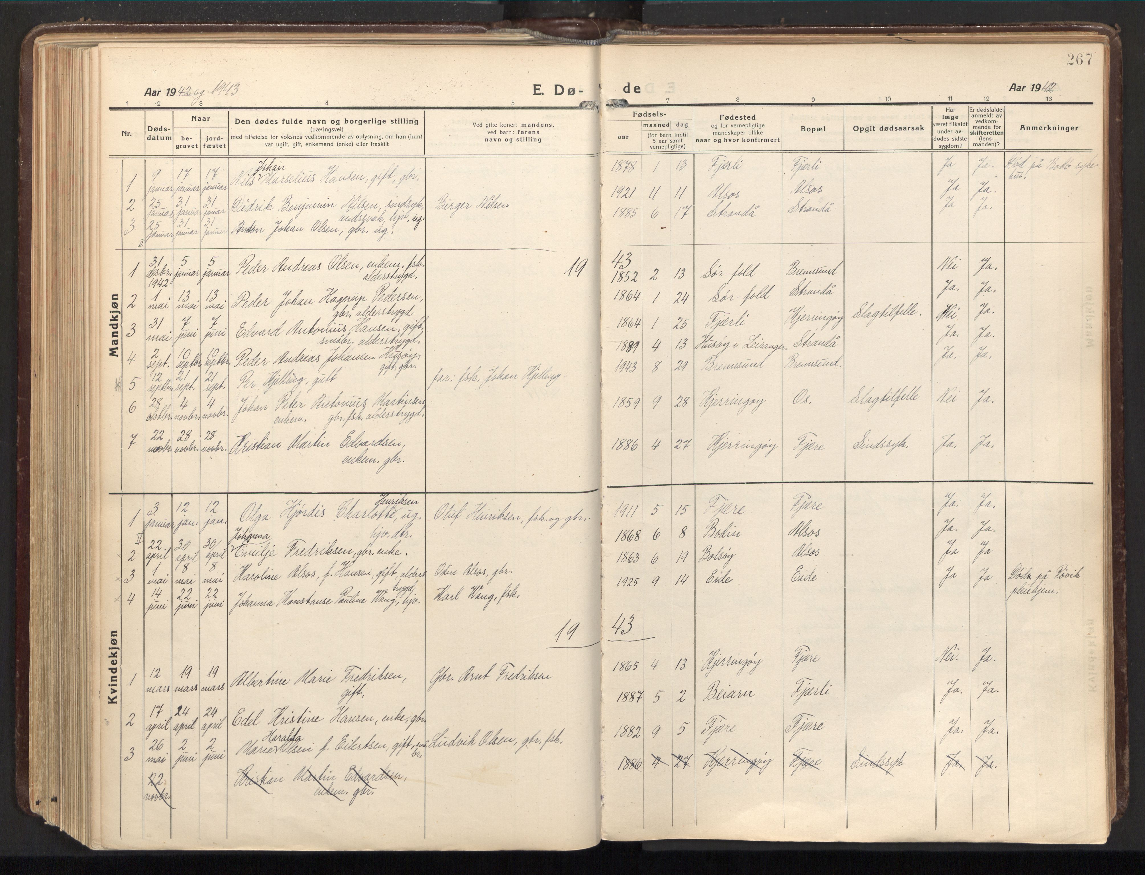 Ministerialprotokoller, klokkerbøker og fødselsregistre - Nordland, AV/SAT-A-1459/803/L0073: Parish register (official) no. 803A03, 1920-1955, p. 267