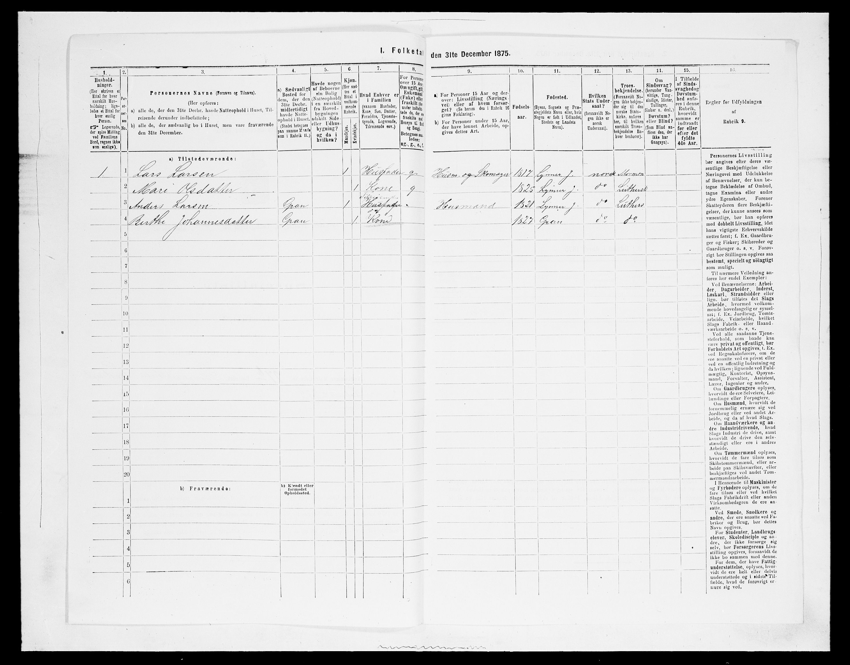 SAH, 1875 census for 0532P Jevnaker, 1875, p. 614