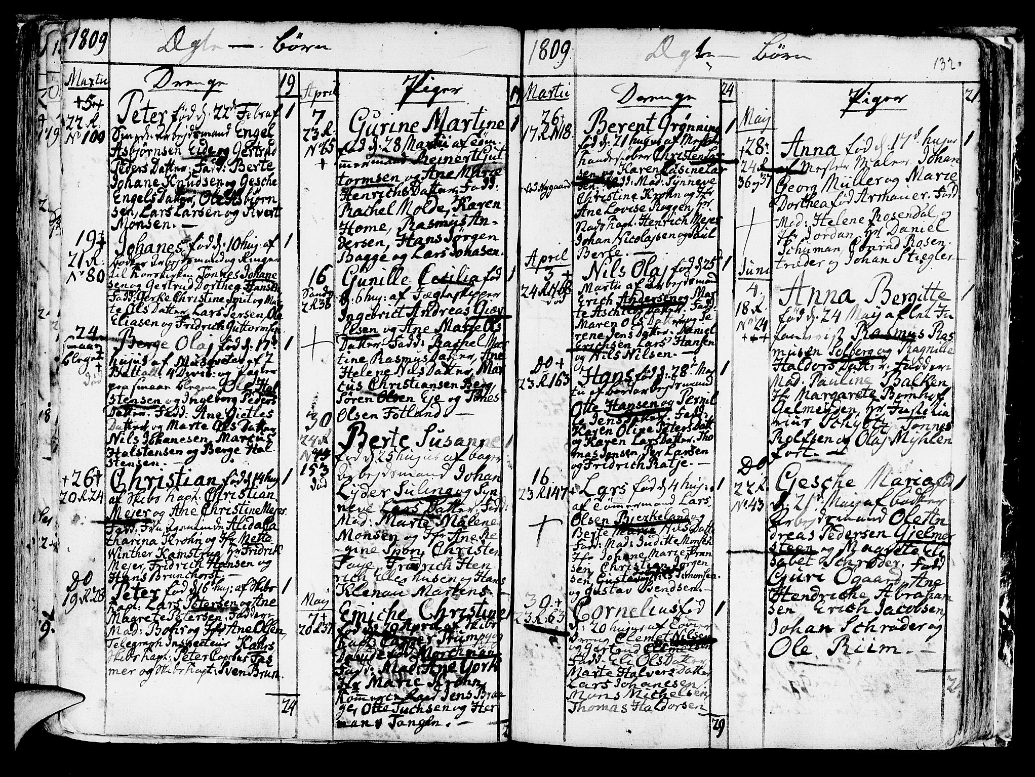 Korskirken sokneprestembete, AV/SAB-A-76101/H/Haa/L0006: Parish register (official) no. A 6, 1790-1820, p. 132